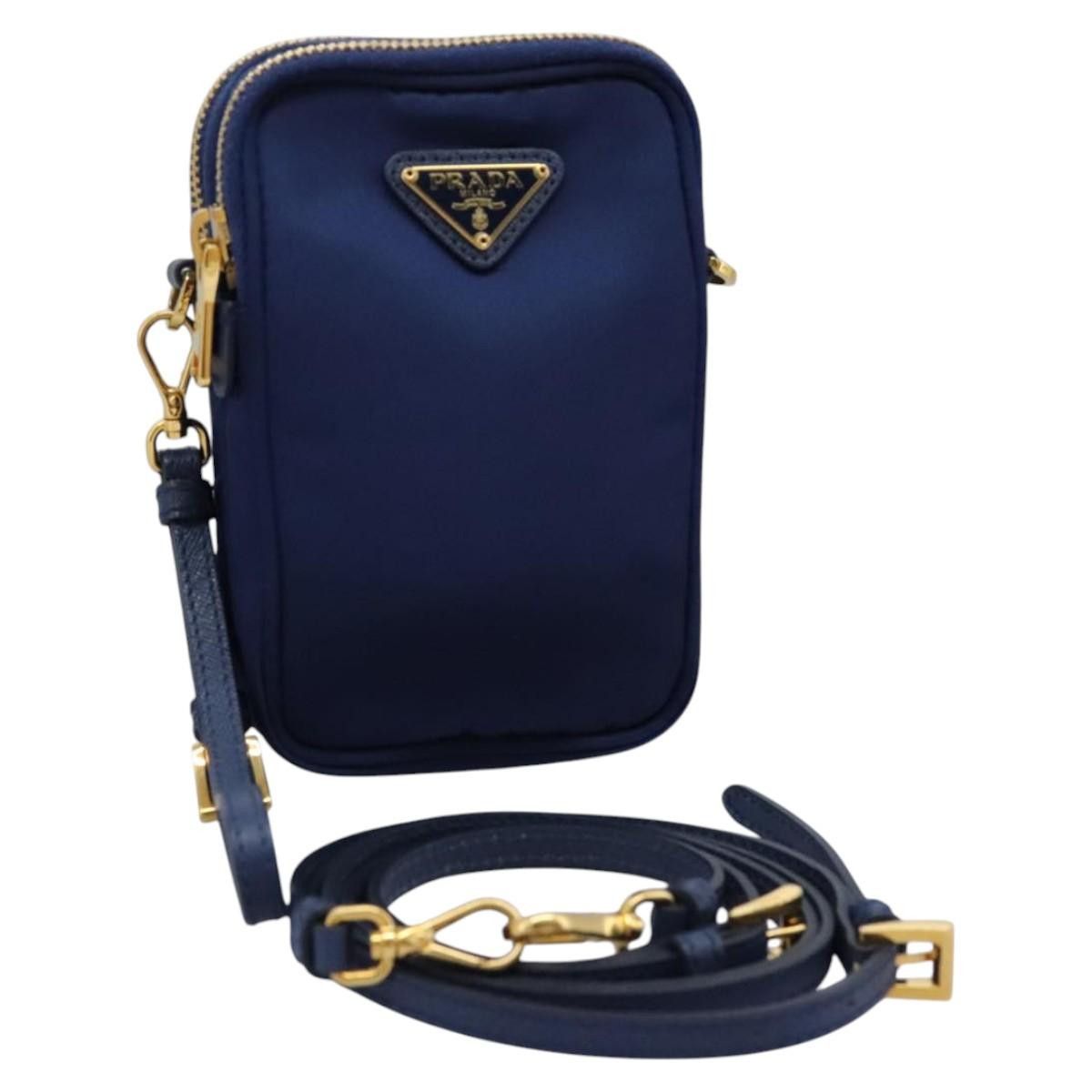 Prada PRADA Shoulder Bag Nylon Blue Gold Size ONE SIZE - 1 Thumbnail