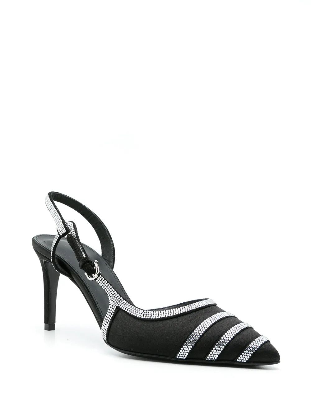 Salvatore Ferragamo o1y0426 Stiletto Heel Pumps in Black/Silver Size US 7 / IT 37 - 2 Thumbnail