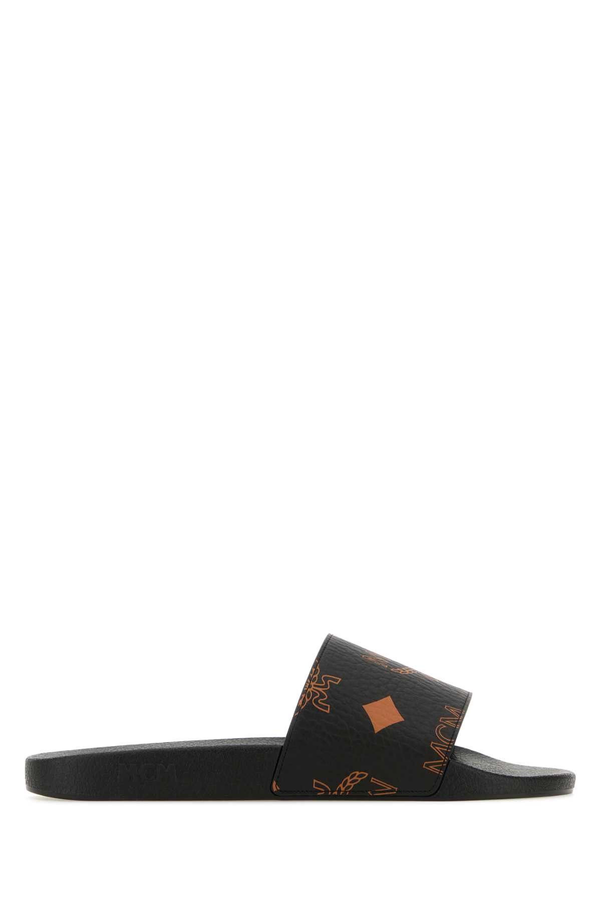 image of MCM Printed Canvas Slippers, Women's (Size 11)