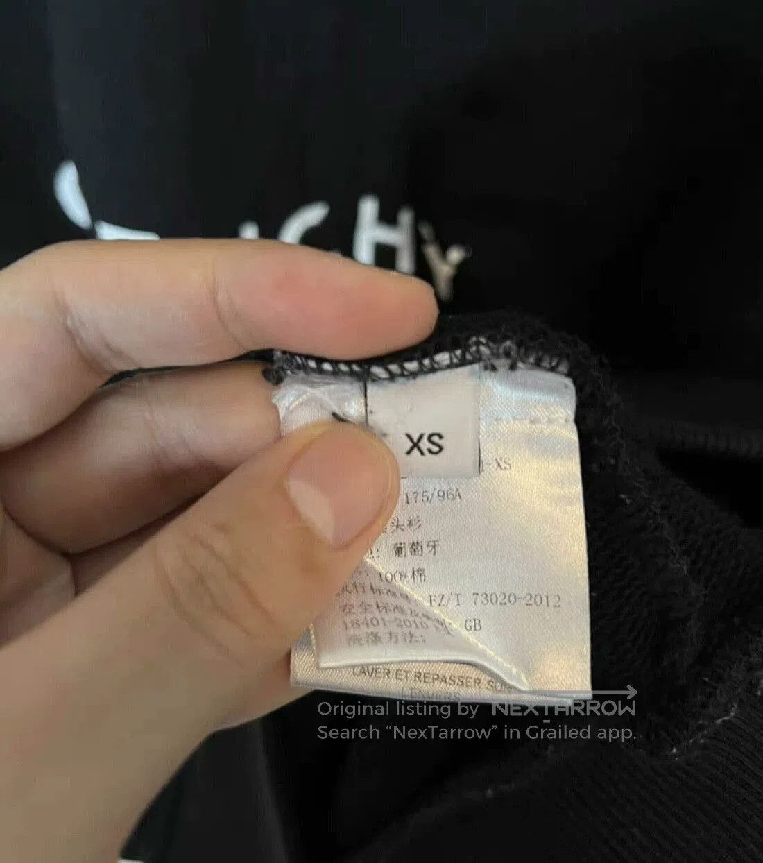 Givenchy Givenchy Black Distressed Logo Sweatshirt. Size US XS / EU 42 / 0 - 3 Thumbnail