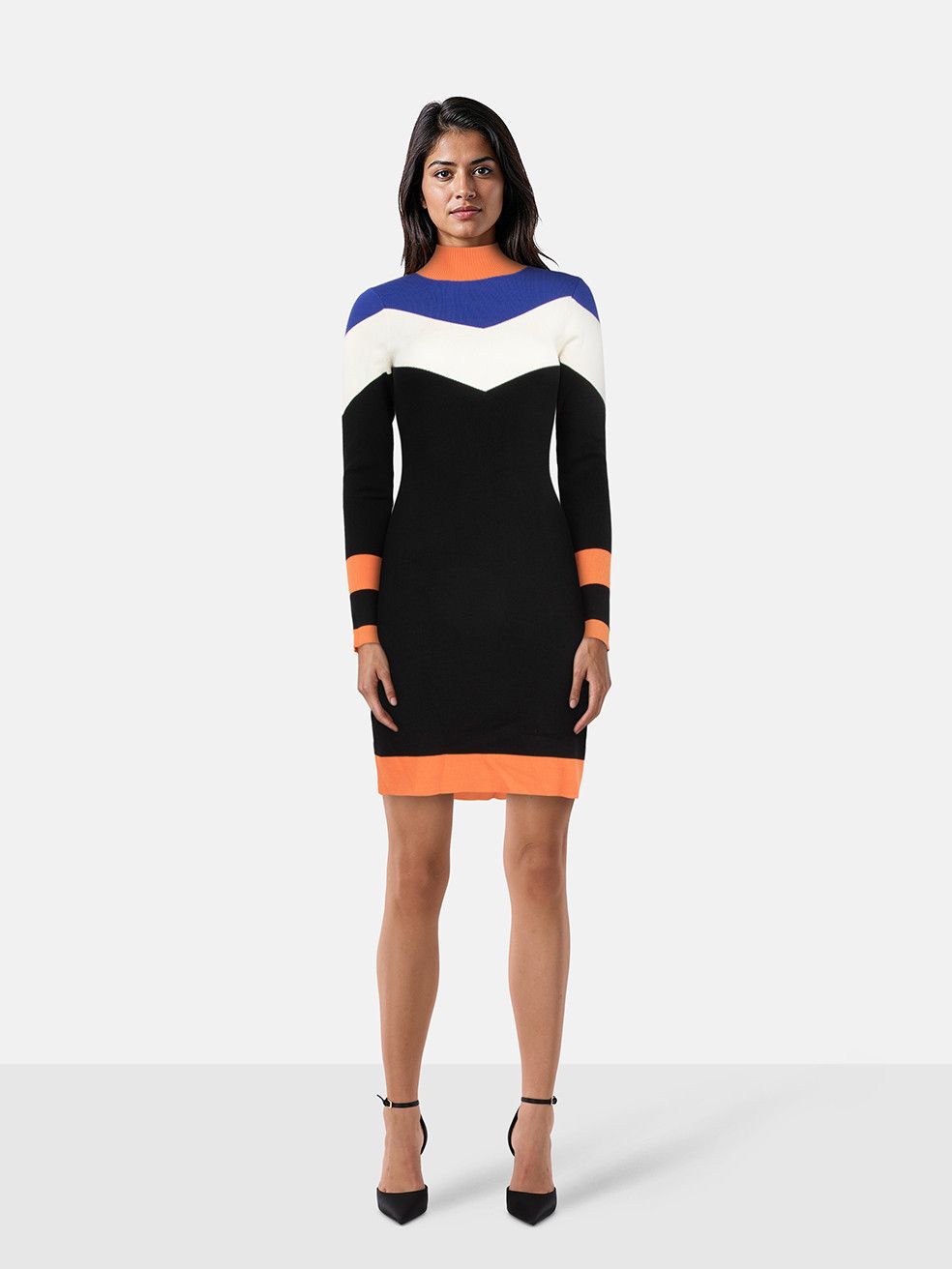 Karen Millen Panelled Knit Mini Dress Size M / US 6-8 / IT 42-44 - 1 Thumbnail