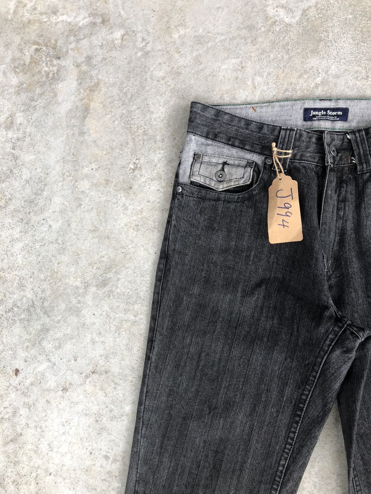 If Six Was Nine Japanese Jungle Storm Flared Jeans Size US 31 - 3 Thumbnail