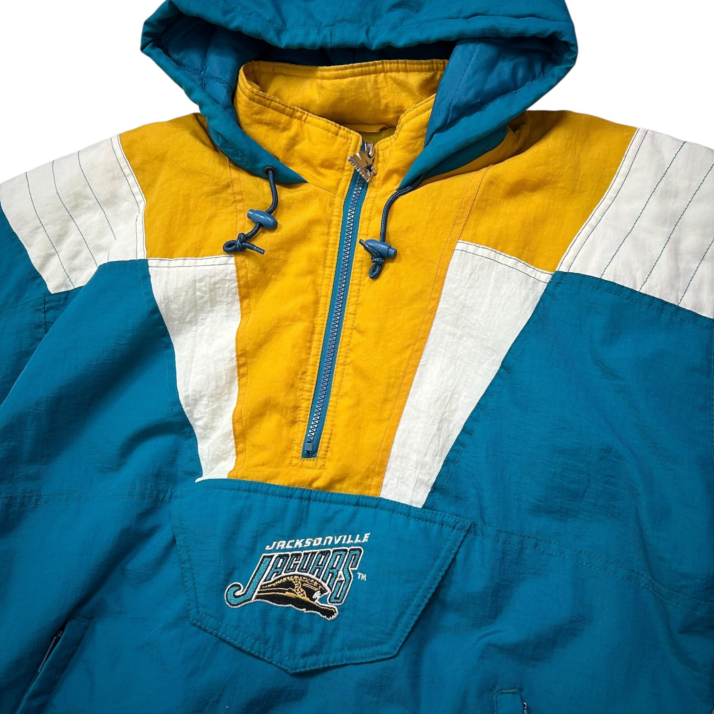 NFL VTG 90s JACKSONVILLE JAGUARS STARTER PUFFER JACKET PULLOVER Size US L / EU 52-54 / 3 - 4 Thumbnail