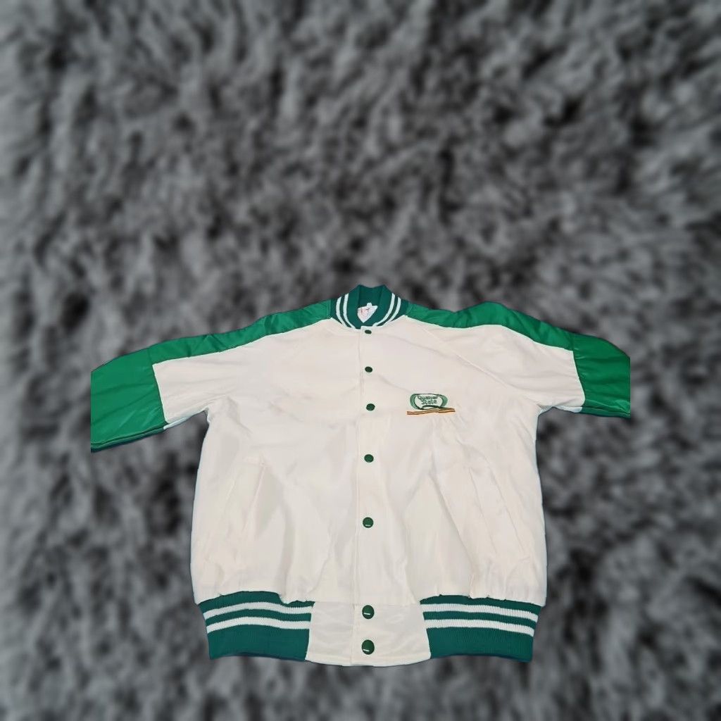 Vintage VINTAGE Quaker State Racing Jacket Mens 42 Green White Bomber ...