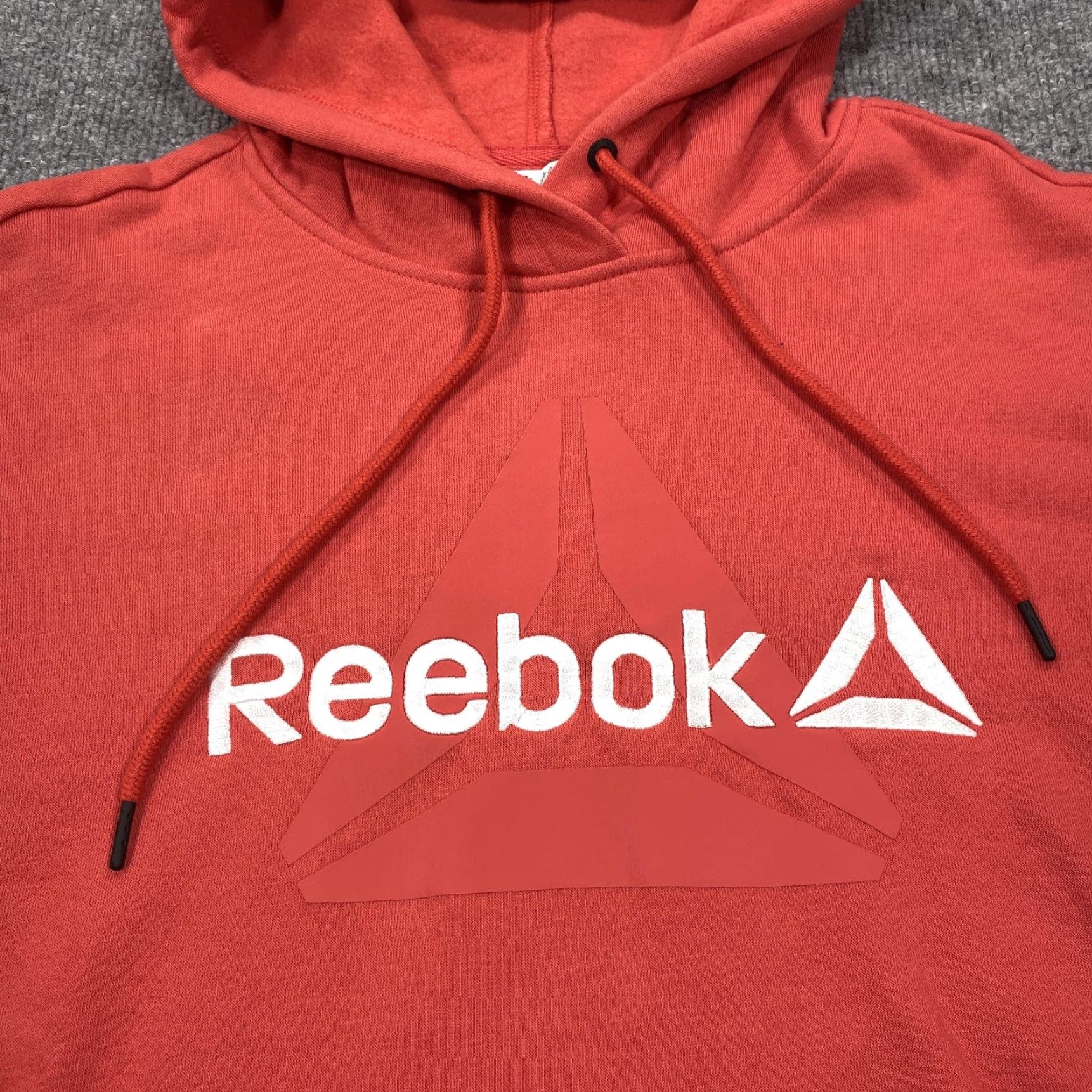 Reebok Reebok Hoodie Mens S Rococco Red Pullover Fleece Graphic Logo Hooded Pockets Casual Autumn Mens Size US S / EU 44-46 / 1 - 2 Thumbnail