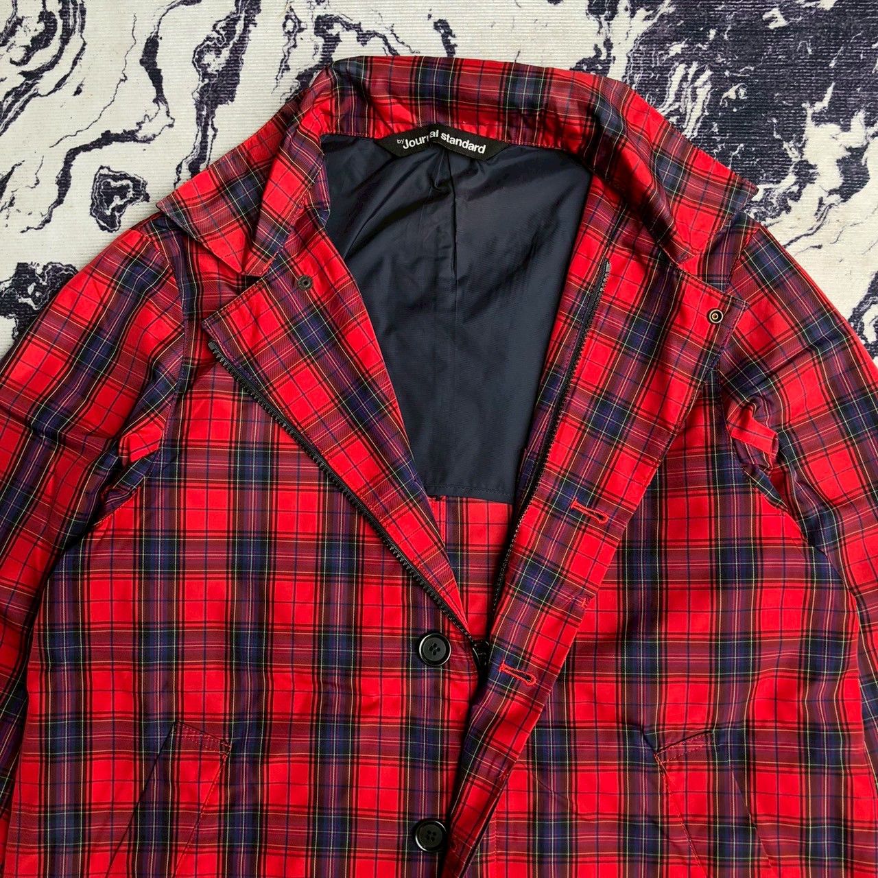 Journal Standard Vintage Y2K Journal Standard Red Tartan Nylon Coat Size US M / EU 48-50 / 2 - 5 Thumbnail
