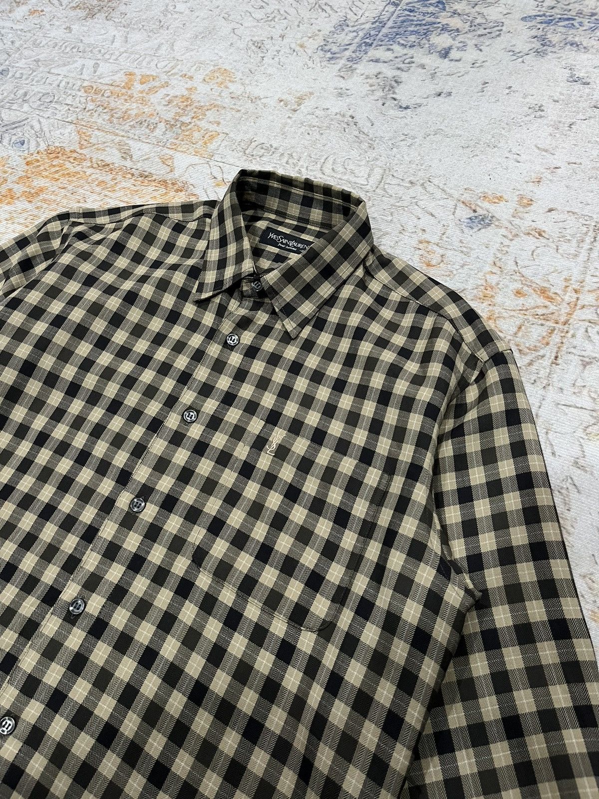 Yves Saint Laurent Vintage YvesSaintLaurent Pour Homme Check Size US XL / EU 56 / 4 - 2 Thumbnail