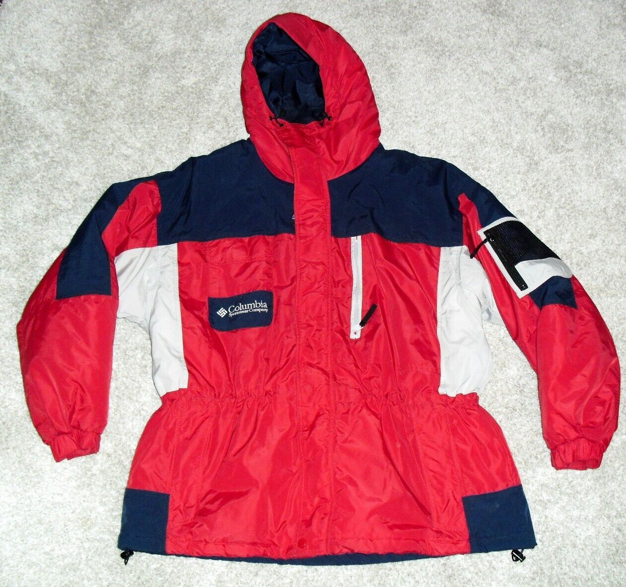 image of Columbia Mens Sz. XL Winter Full Zip Hood Coat Jacket New in Navy Blue Red