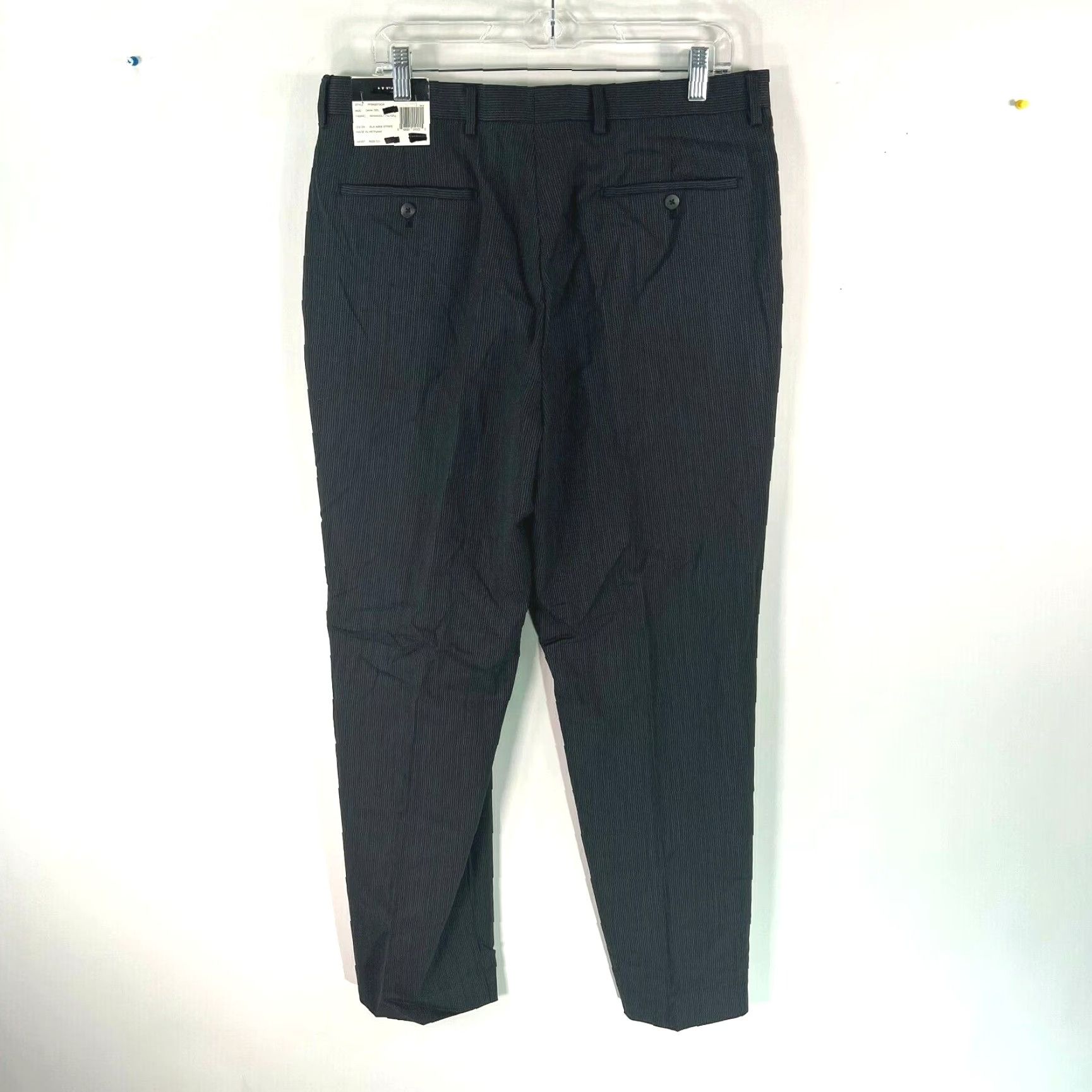 Alfani Alfani Mens Dress Pants Flat Front Wool Blend Mini Stripes Black 34X32 Adult Regular 34X32 Black Striped Wool Blend Dress Pants Mens 90s? Size US 34 / EU 50 - 2 Thumbnail