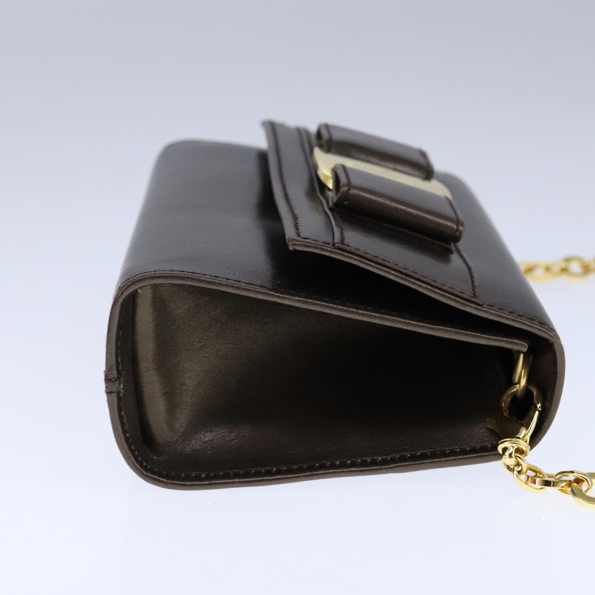 Salvatore Ferragamo Salvatore Ferragamo Vala Chain Shoulder Bag Leather Brown Size ONE SIZE - 4 Thumbnail