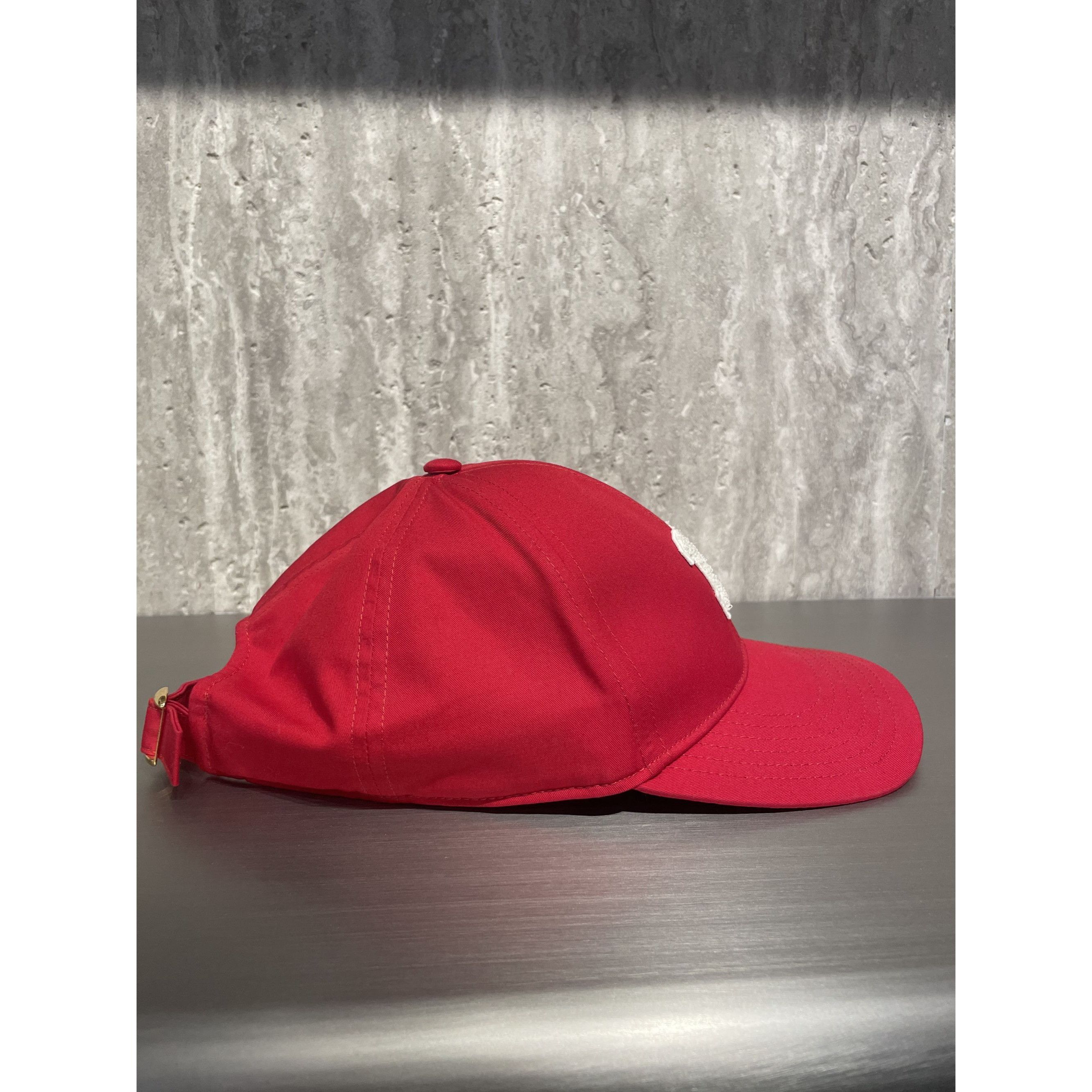 Celine Celine Red Cotton Baseball Cap With White 16 Embroidery Adju Size ONE SIZE - 2 Thumbnail