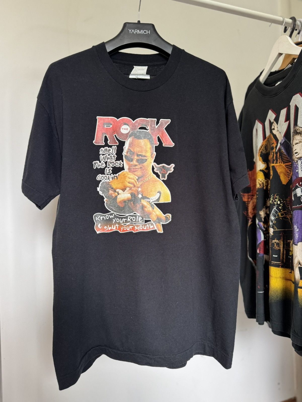 WWE Vintage 90s WWE The Rock Dwayne Johnson Single Stitching Tee Size US L / EU 52-54 / 3 - 7 Thumbnail
