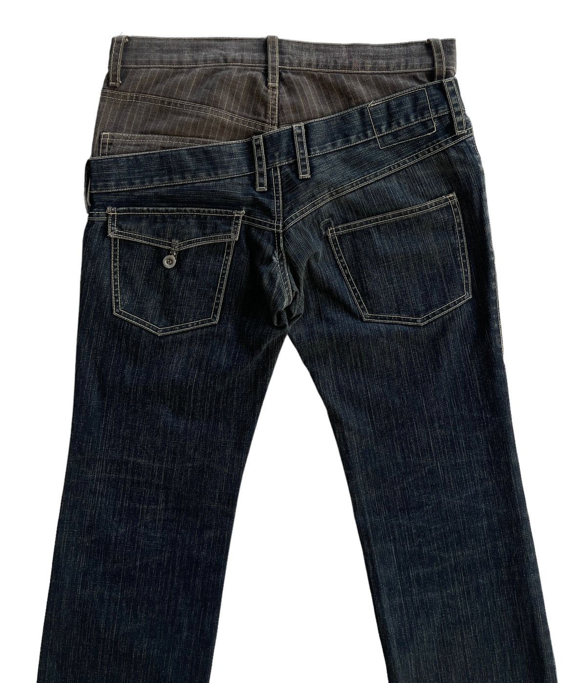 Japanese Brand Crazy Asymmetrical Double Waist Denim Size US 31 - 4 Thumbnail