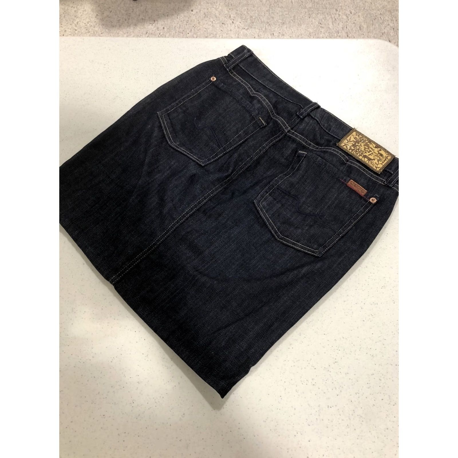 7 For All Mankind VINTAGE? No. 7 For All Mankind Denim Jean Skirt Blue 28 Cotton USA Womens Regular Skirt Short Flare Slit 32” Waist Size 28" / US 6 / IT 42 - 4 Thumbnail