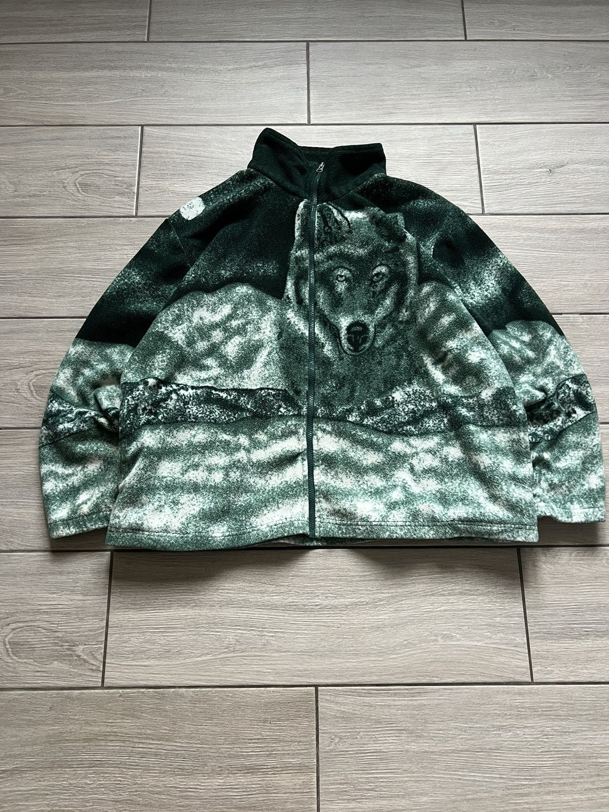 Vintage Y2K Vintage Full Zip Wolf Fleece USA Jacket Big Logo Animals Size US M / EU 48-50 / 2 - 1 Thumbnail