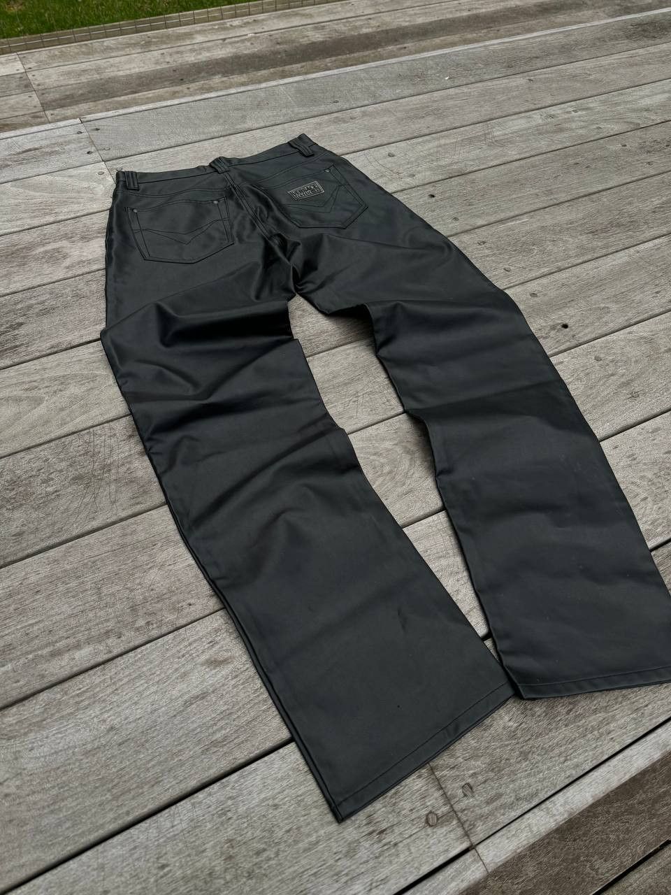 Versace Versace V2 Classic Leather Rare Wide leg Trousers Vintage Size US 32 / EU 48 - 3 Thumbnail