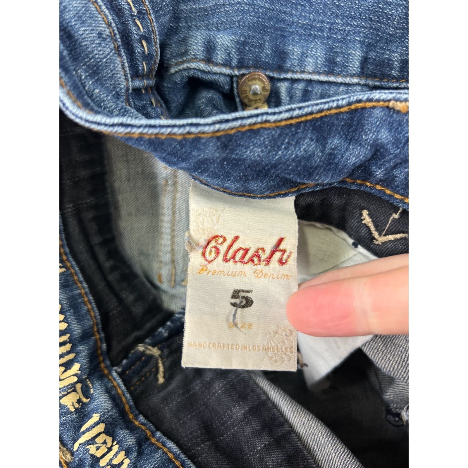 Vintage Clash Jeans Womens 5 Blue Denim Low Rise Skinny Cotton Blend 26x30 City Preppy Stretch 5-Pocket Womens Jeans Size 27" / US 4 / IT 40 - 7 Thumbnail