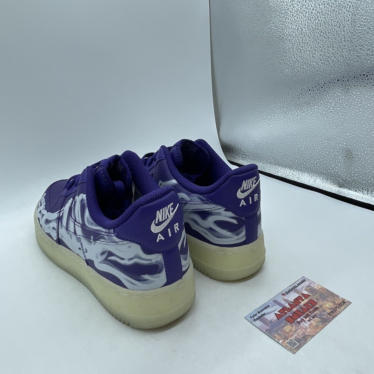 Nike Air Force 1 low purple skeleton Size US 9.5 / EU 42-43 - 4 Thumbnail