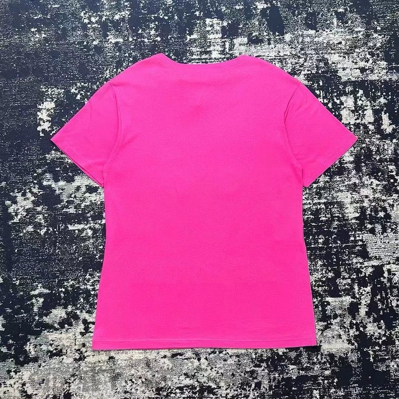 gucci pink cat print short sleeve t-shirt