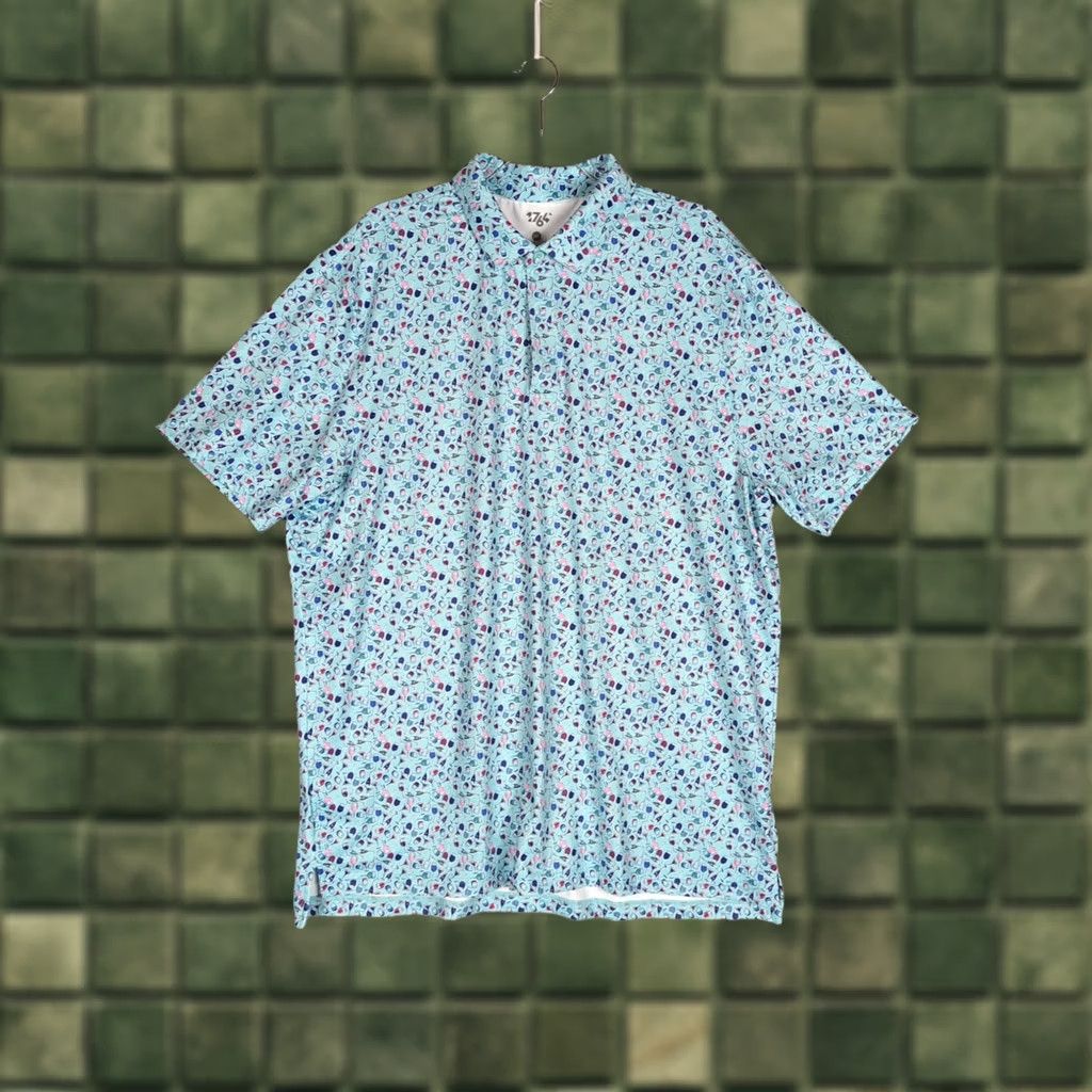 Vintage 1764 Polo Shirt Mens XXL Blue Cocktails Short Sleeve Stretch Classic Fit Golf Size US XXL / EU 58 / 5 - 1 Thumbnail