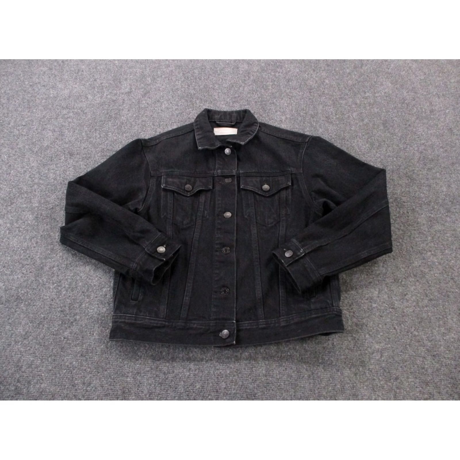 Everlane Everlane Jacket Womens M Black Denim Trucker Workwear Casual Pocket Logo Size 32" / US 10 / IT 46 - 2 Thumbnail