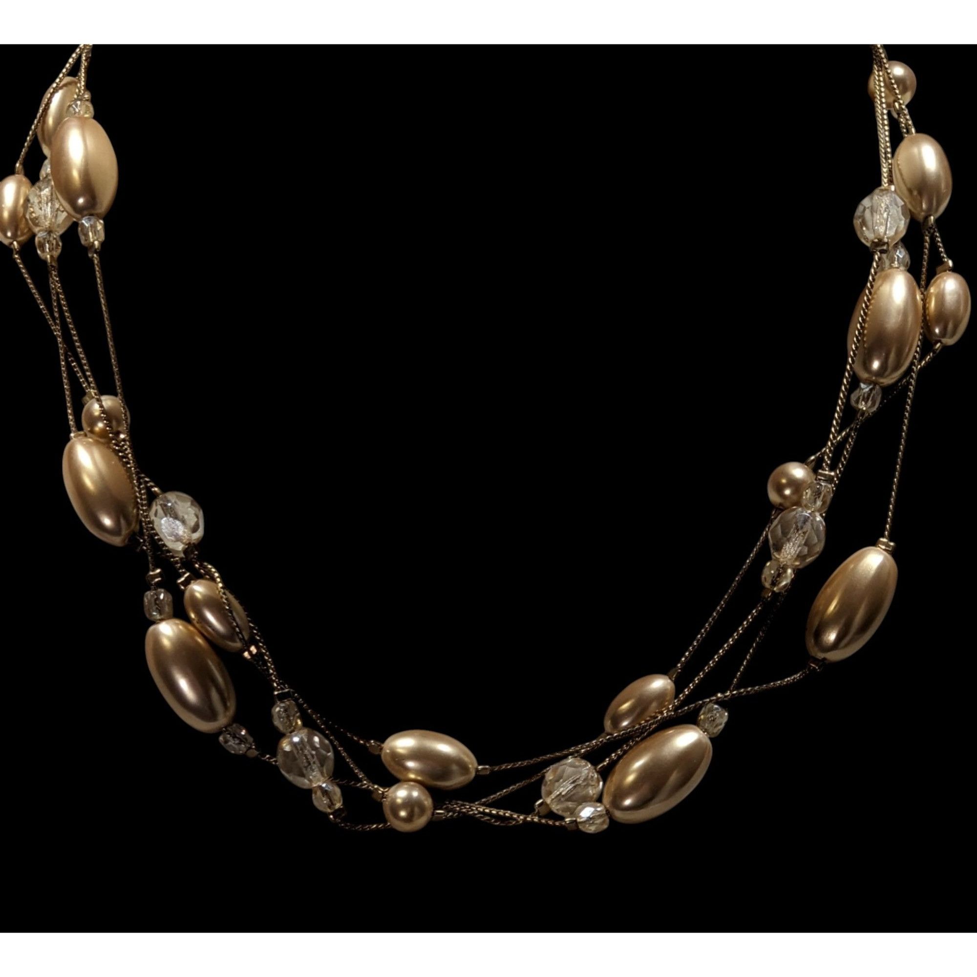 Monet Monet Glam "Carolyn" Layered Beaded Gold Tone Necklace Size ONE SIZE - 3 Thumbnail