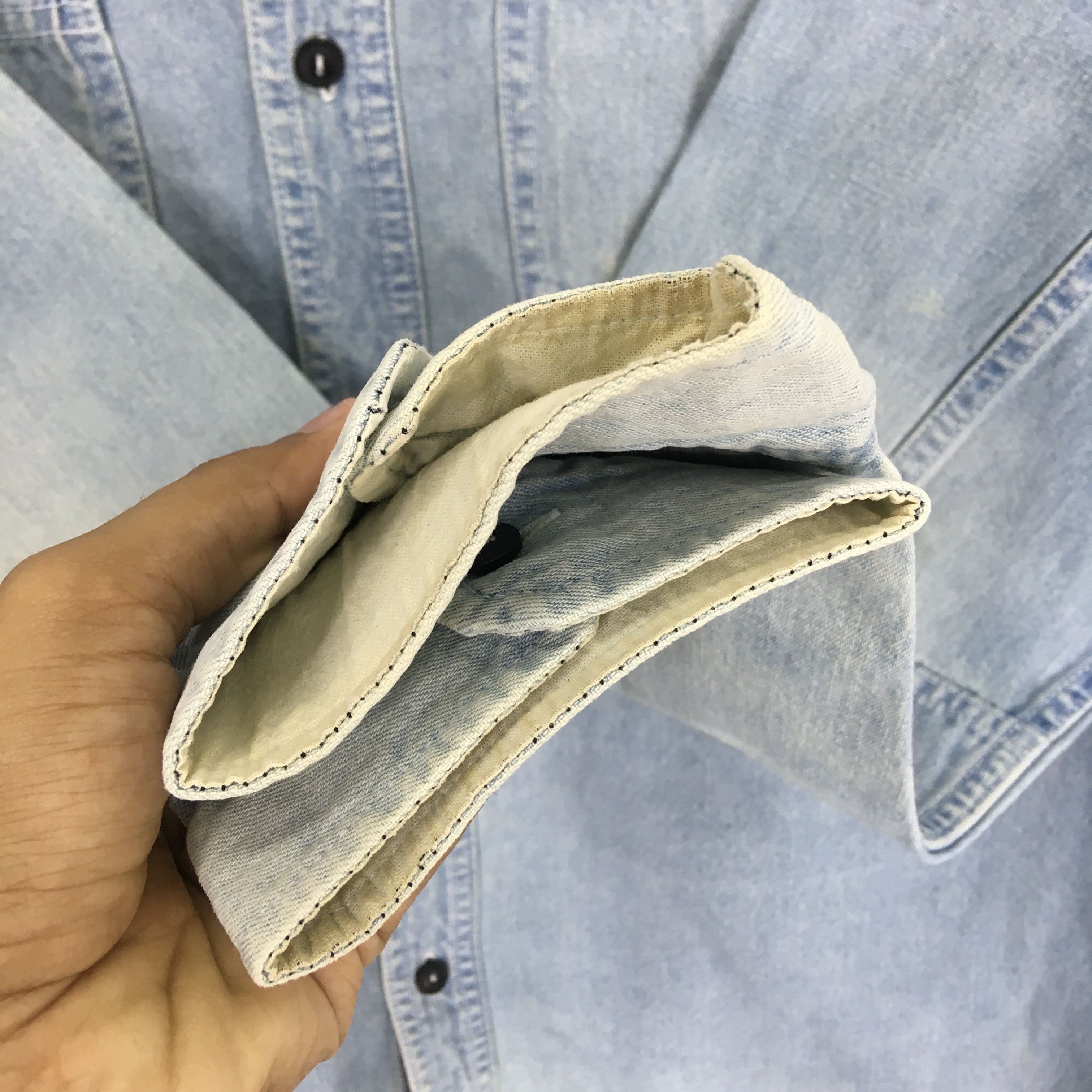 Japanese Brand Vintage Houston Union Made Stone Wash Japan Denim Shirt Size US M / EU 48-50 / 2 - 6 Thumbnail
