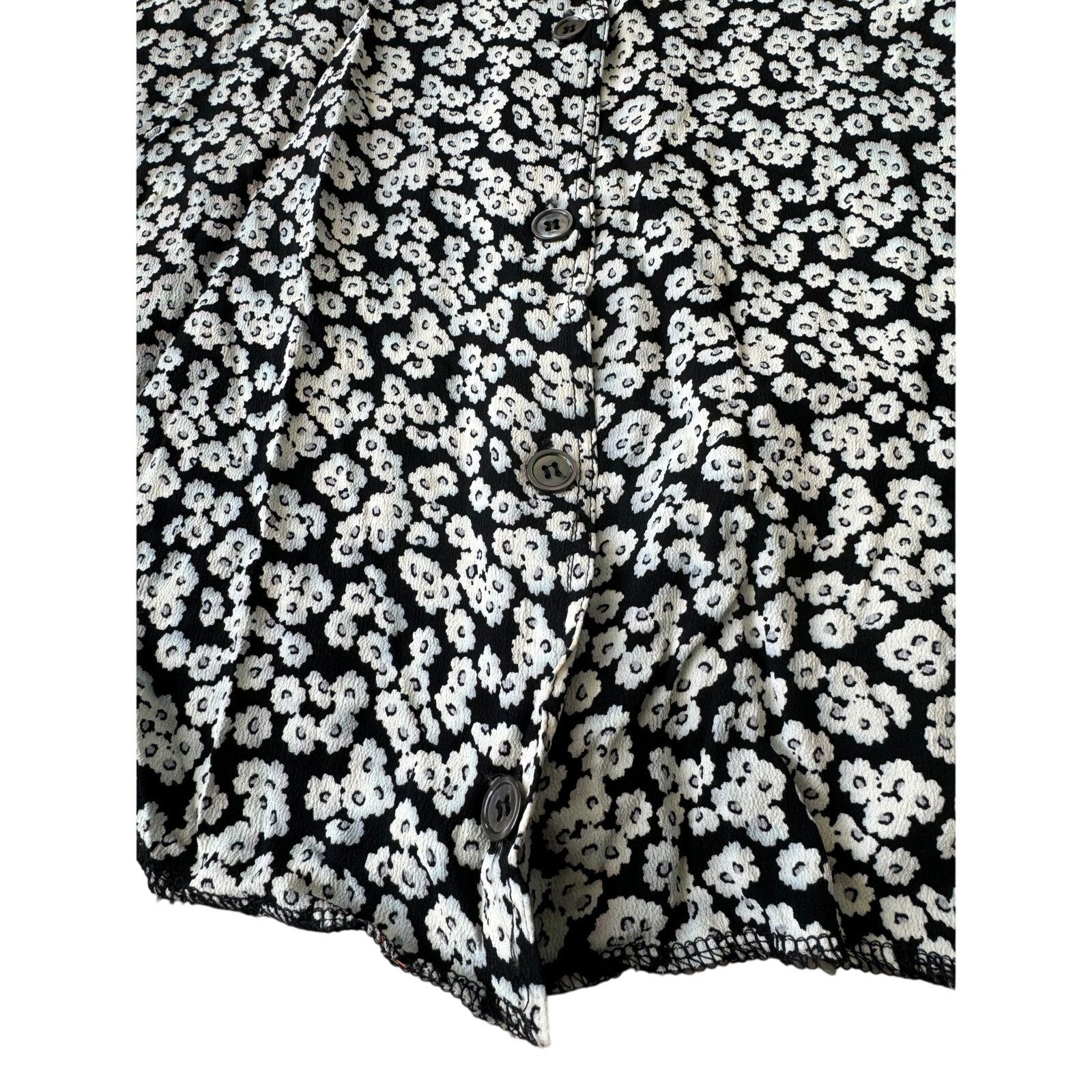 Anne Klein Vintage Anne Klein II Black/White Floral Flowy Skirt Size 30" / US 8 / IT 44 - 3 Thumbnail
