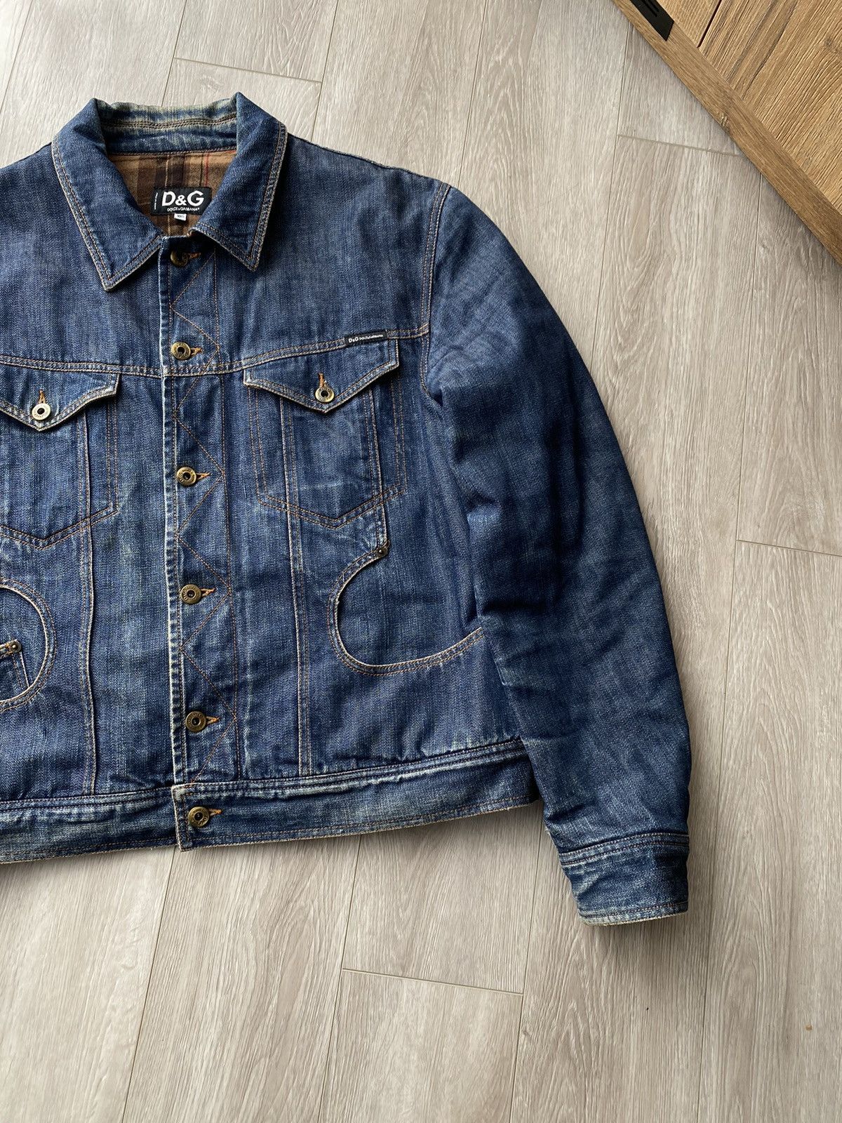 Dolce & Gabbana AW2003 Dolce & Gabbana Logo Denim Jacket Size US XXL / EU 58 / 5 - 4 Thumbnail