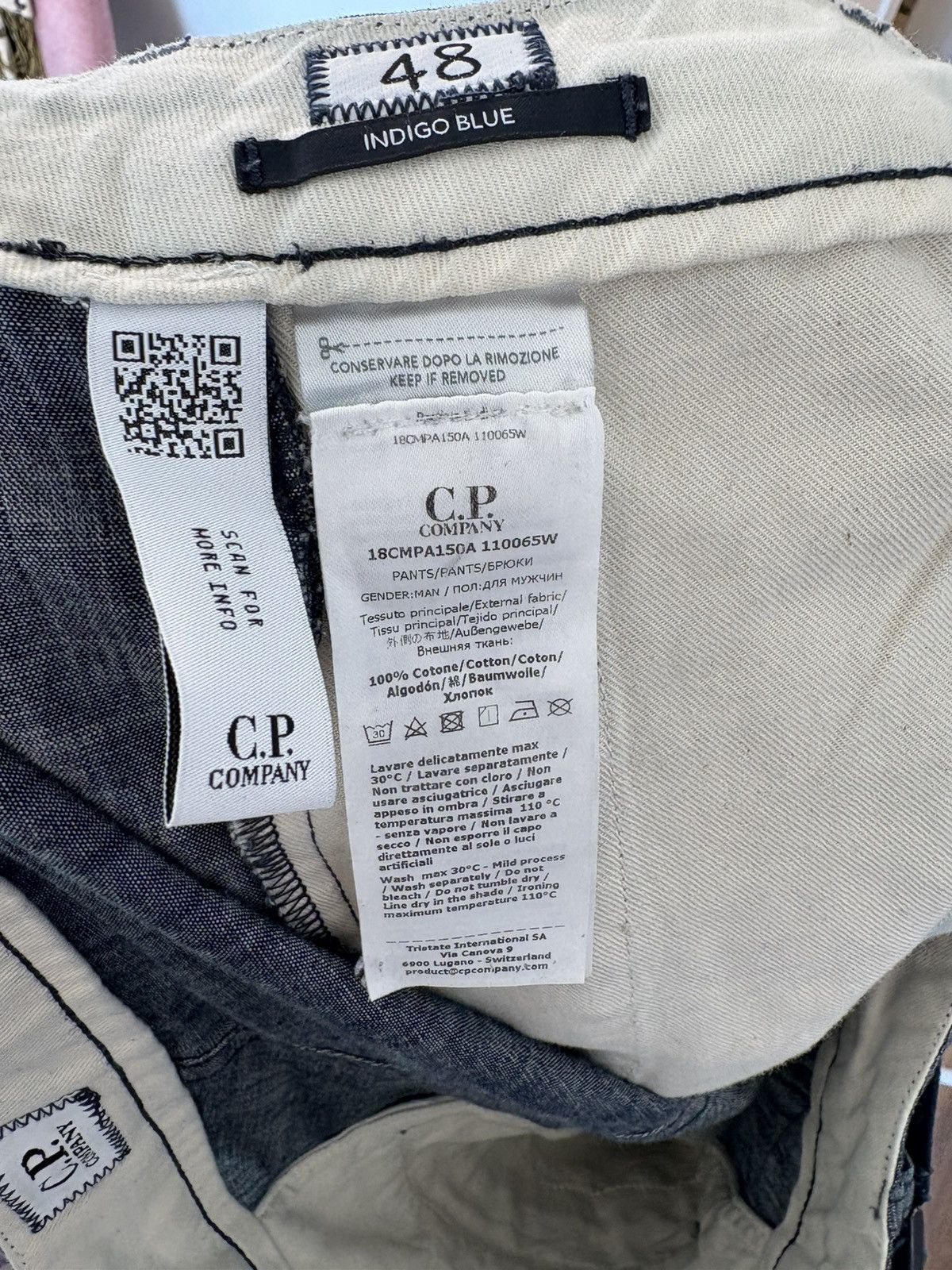 C.P. Company C.P. COMPANY Blue Chambray Loose Cargo Pants Size US 32 / EU 48 - 6 Thumbnail