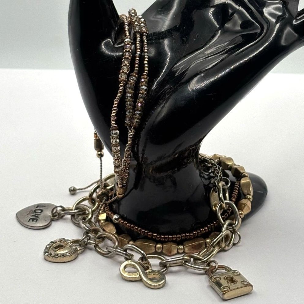 Other Gold Heart Keylocket Bracelet Bundle Size ONE SIZE - 1 Thumbnail