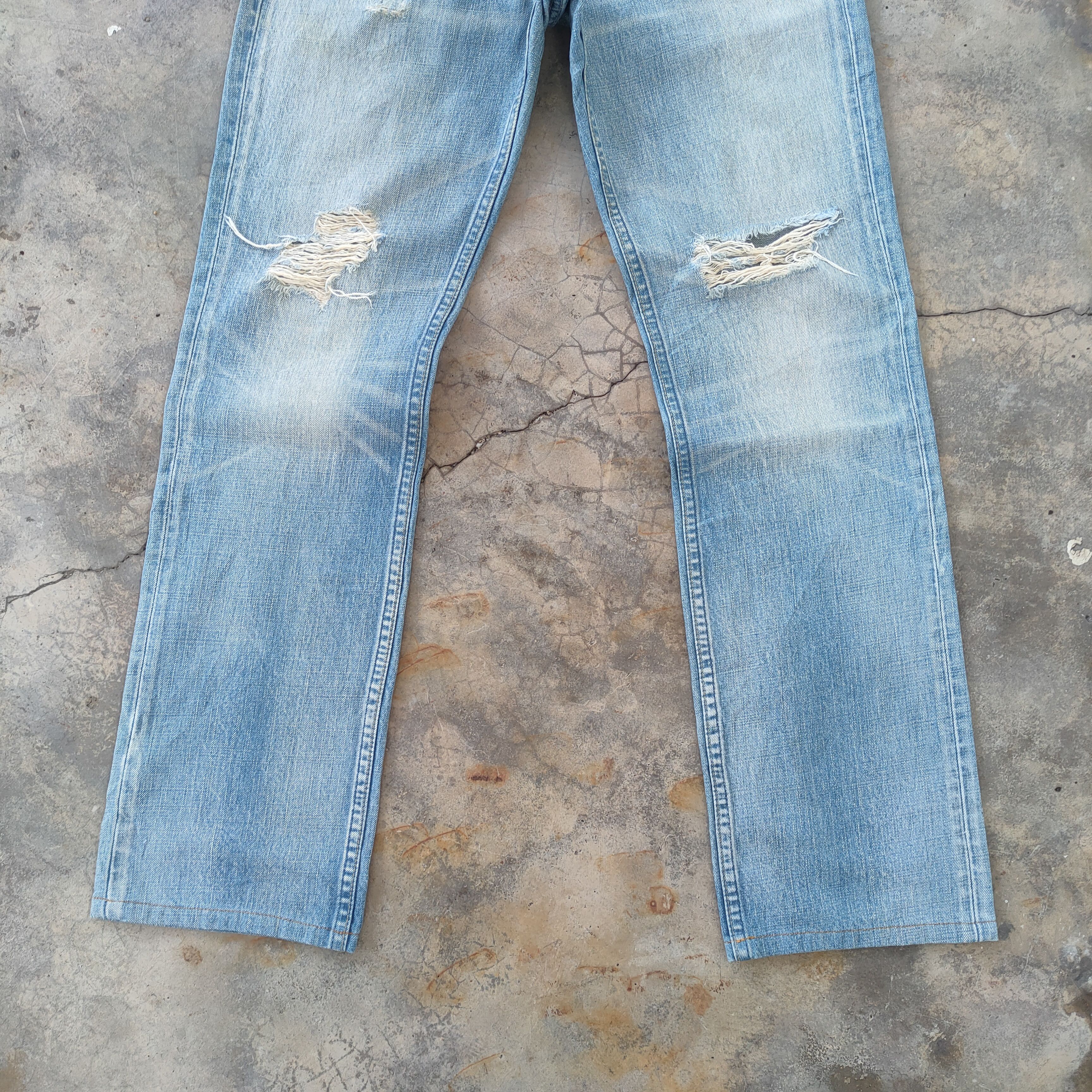 Levi's Vintage Clothing # LEVIS 502 VINTAGE FADED RIPPED JEANS DENIM PANTS Size US 30 / EU 46 - 5 Thumbnail