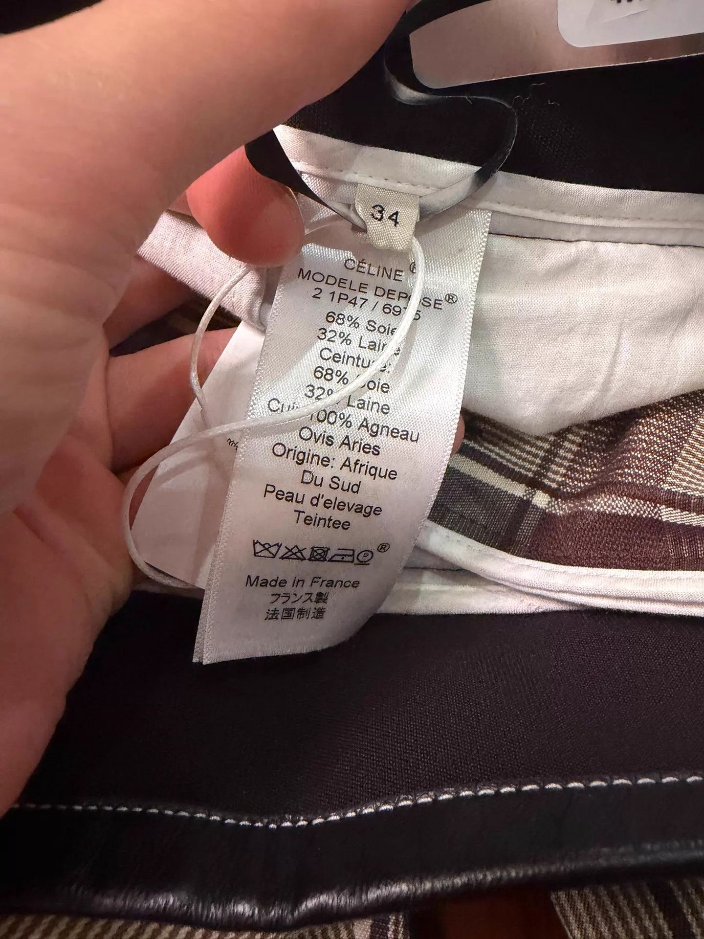 Celine Celine Classic Check Pants Size 34 Velcro Waist New Tried On Size 24" / US 00 / IT 34 - 4 Thumbnail