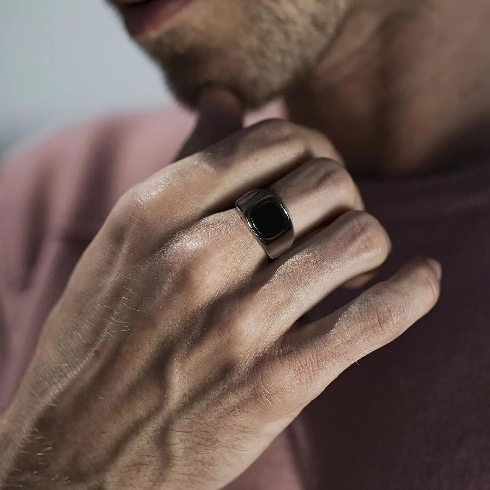 Jewelry × Vintage Black Stone Ring Size ONE SIZE - 3 Thumbnail
