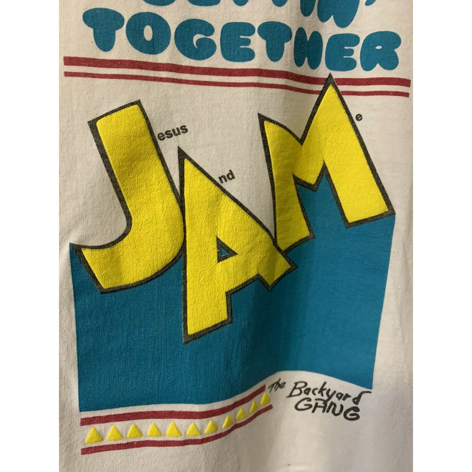 Other Vintage 1990s JAM Jesus And Me Puffy Print Single Stitch Scr Size US XL / EU 56 / 4 - 7 Thumbnail