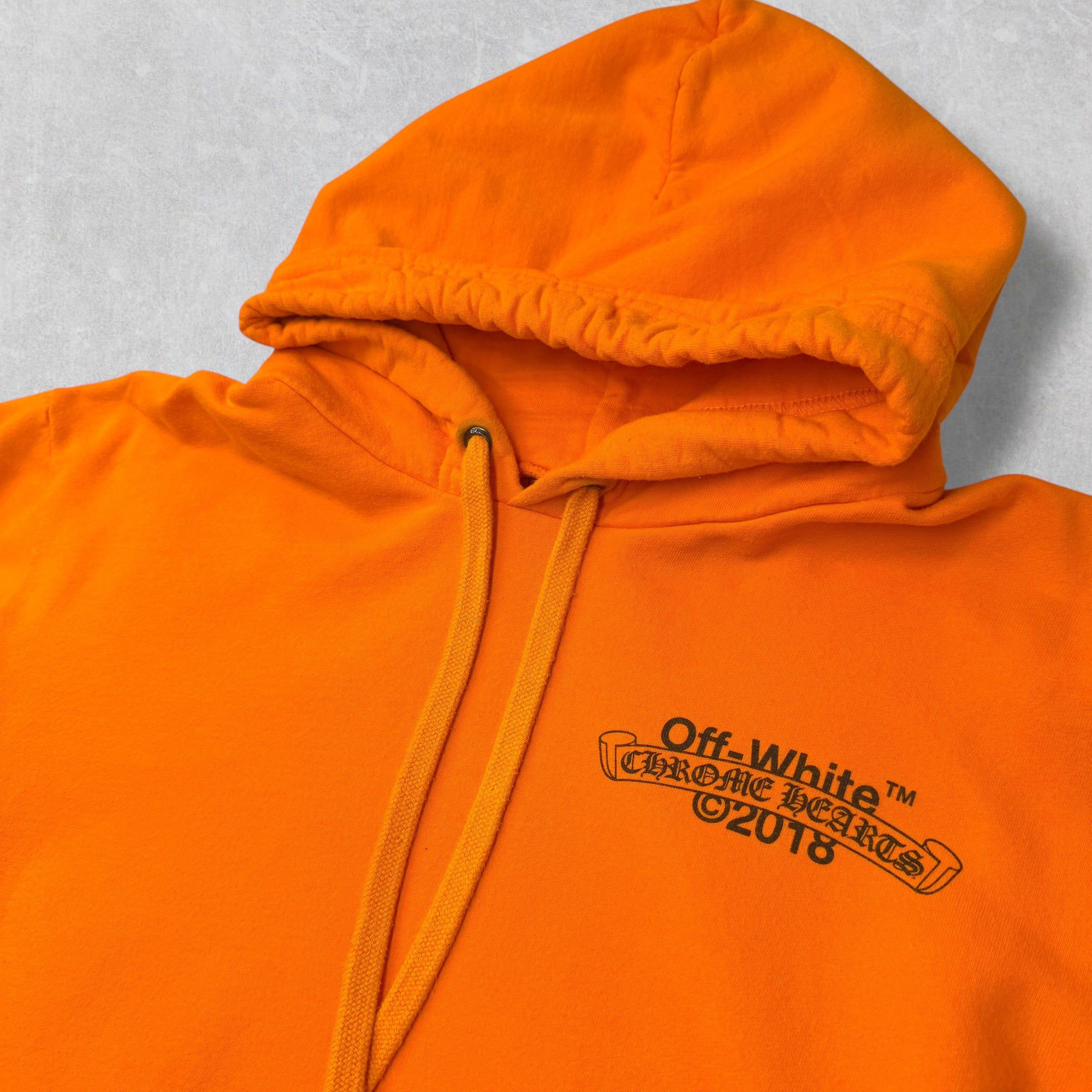 Chrome Hearts Chrome Hearts Off-White Scroll Orange Hoodie XL Size US XL / EU 56 / 4 - 4 Thumbnail