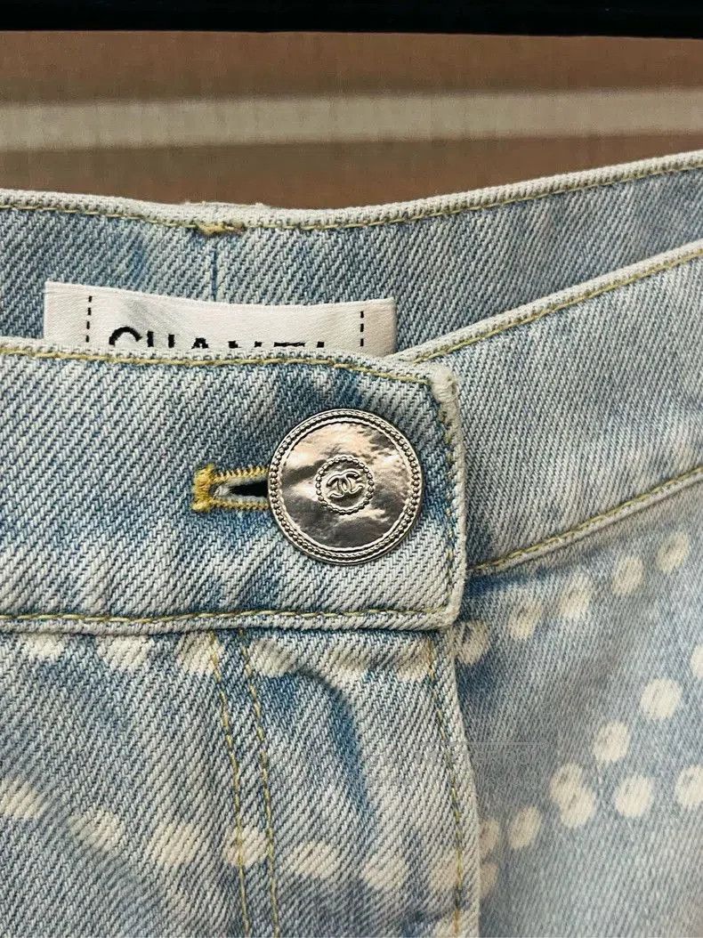 Chanel Chanel Light Blue Pearl Jeans for Sale. Size US 31 - 3 Thumbnail