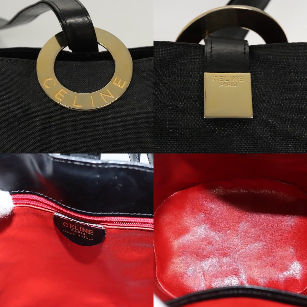 Celine CELINE Shoulder Bag Canvas Black Gold Size ONE SIZE - 11 Thumbnail