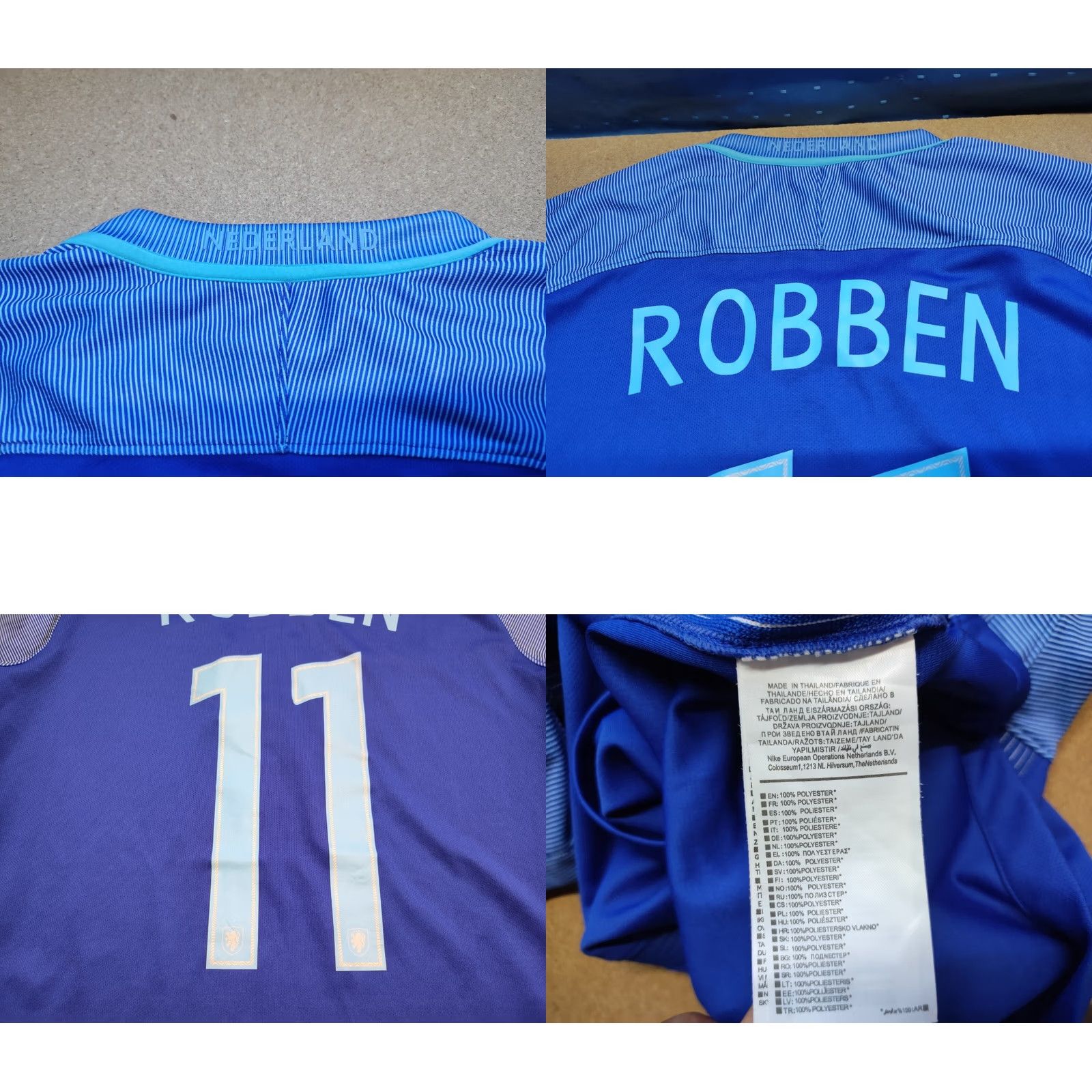 Nike Nike Netherlands 2016 2017 Jersey Size S Arjen Robben #11 Soccer Mens Small Blue Shirt Size US S / EU 44-46 / 1 - 8 Thumbnail