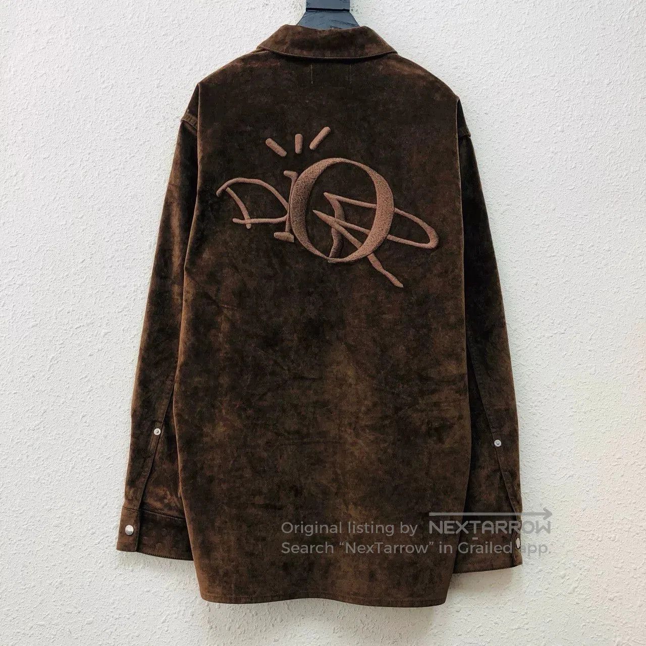 Dior brown suede embroidered shirt jacket. Size US L / EU 52-54 / 3 - 2 Thumbnail