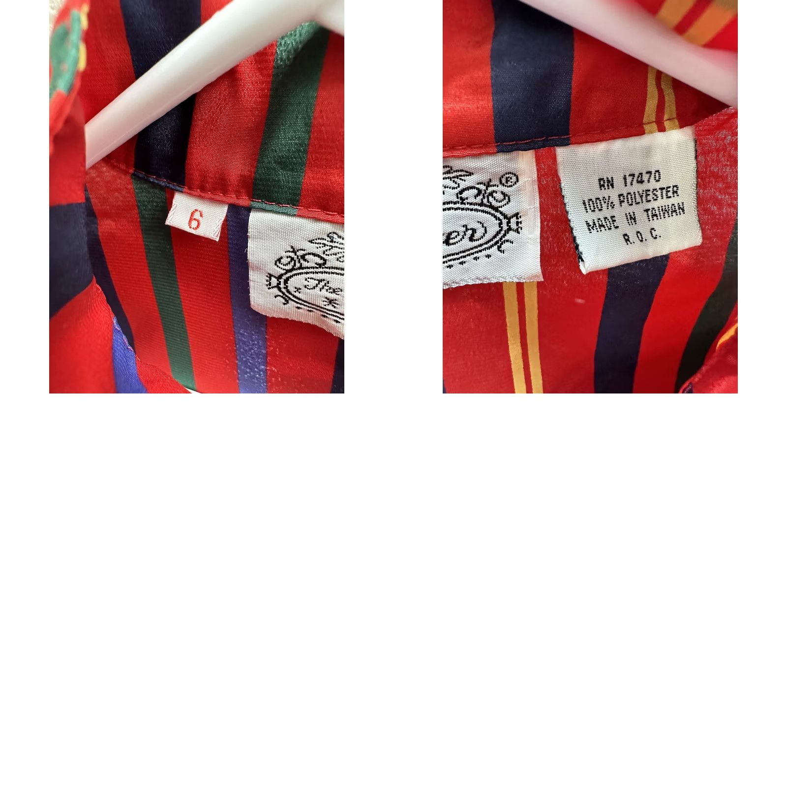 Vintage Vintage The Villager Red Striped Shirt Blouse Mock Neck Puff Sleeve Sz 6 Womens Size M / US 6-8 / IT 42-44 - 8 Thumbnail