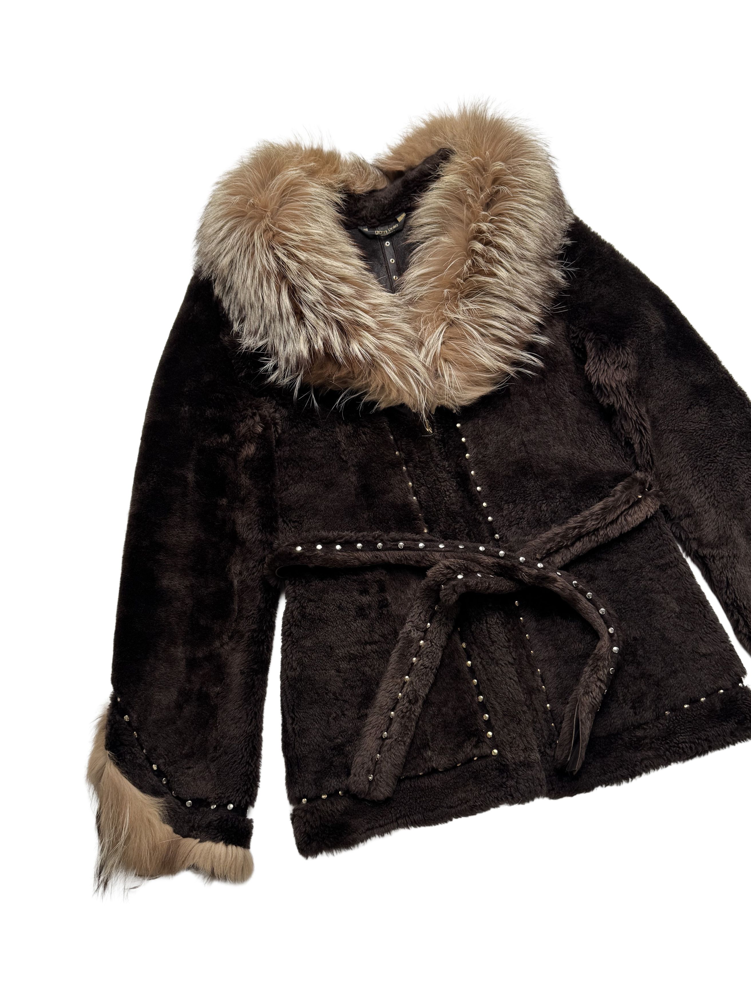Japanese Brand Vintage Real Leather/Sheepskin Jacket With Real Fur Details Size M / US 6-8 / IT 42-44 - 6 Thumbnail