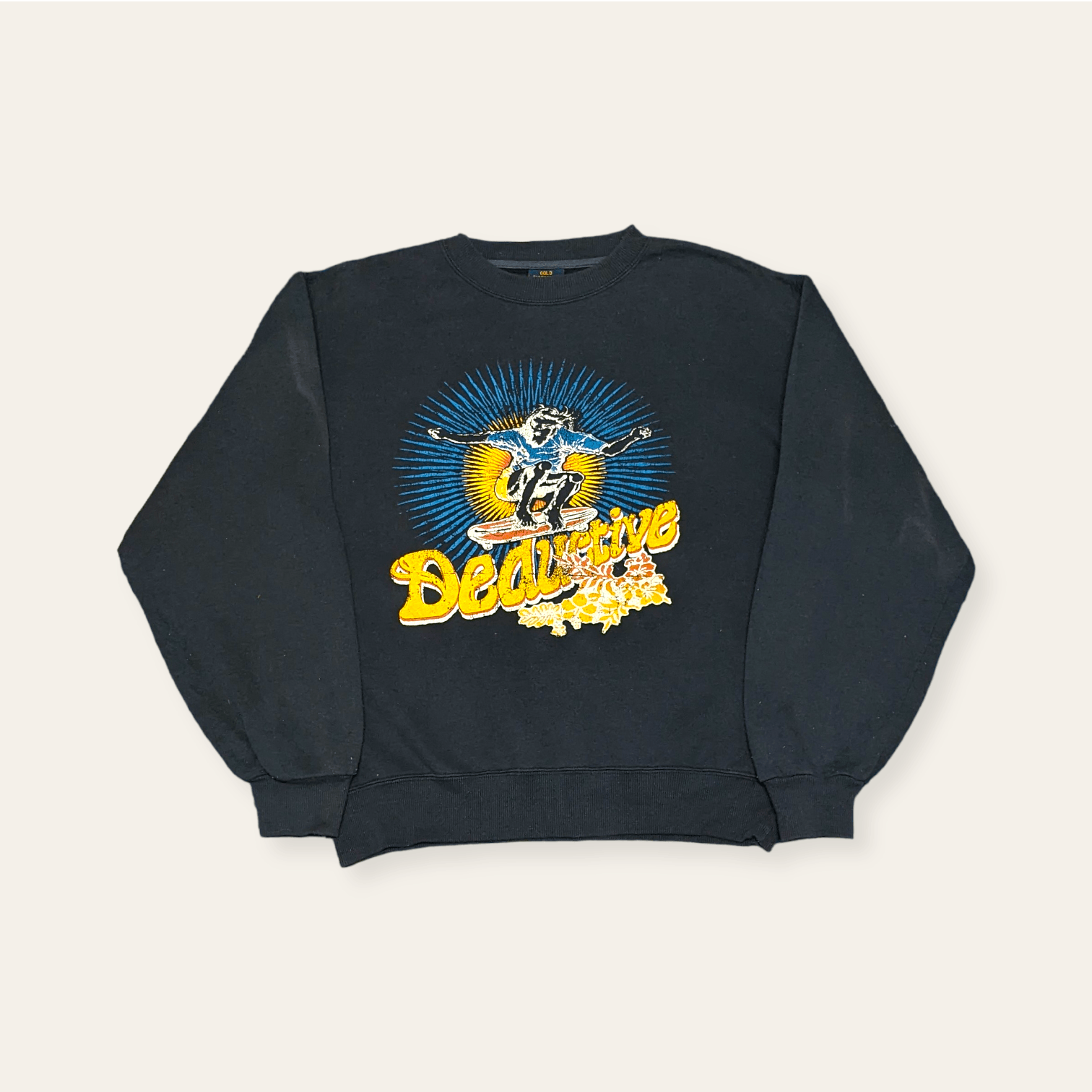 Stussy × Vintage Vintage 90s Deductive Skateboards Streetwear Sweatshirt Size US L / EU 52-54 / 3 - 2 Thumbnail