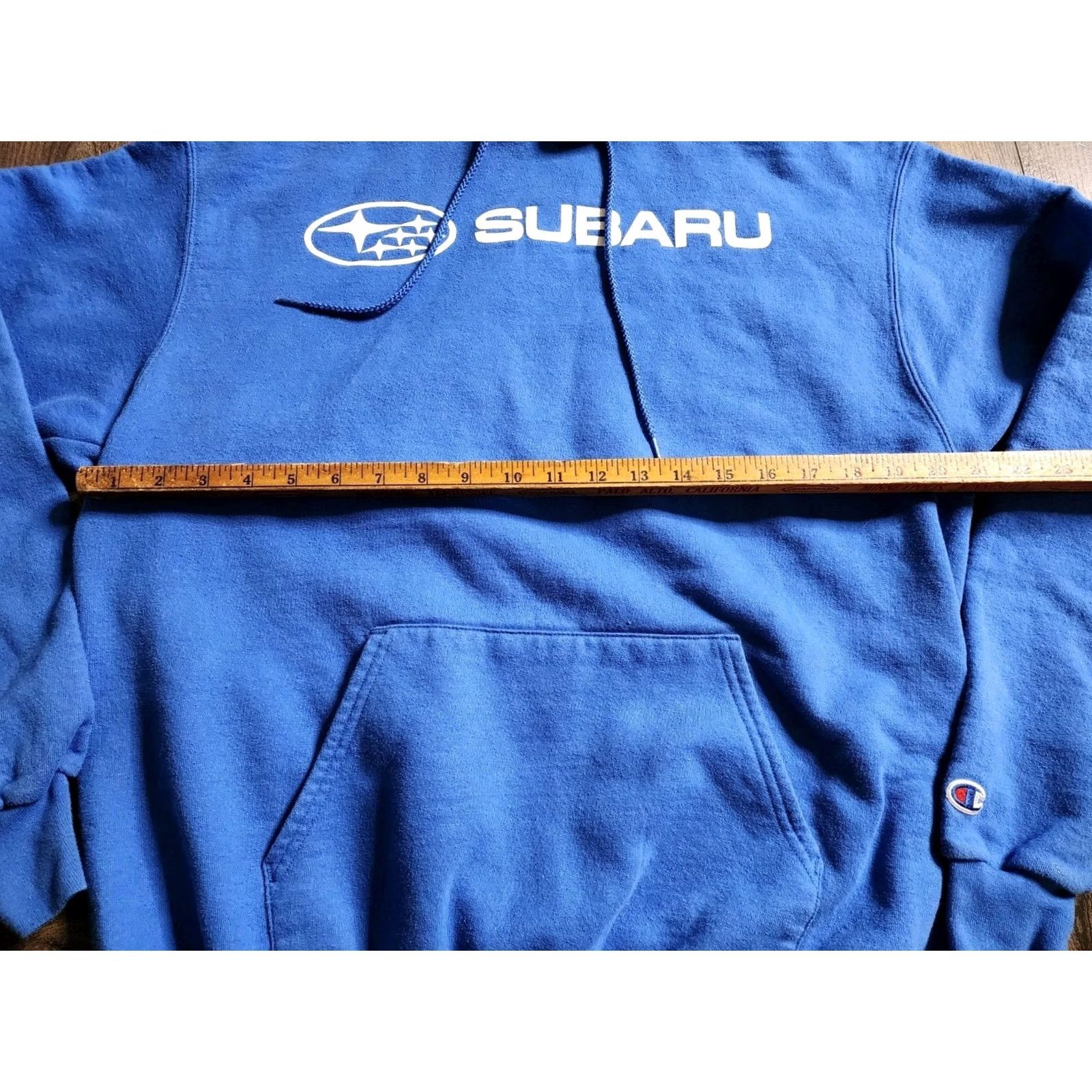 Champion Champion Hoodie Mens L Subaru Logo Car Blue Cotton Blend Fleece Graphic Print Pockets Pullover Size US L / EU 52-54 / 3 - 3 Thumbnail