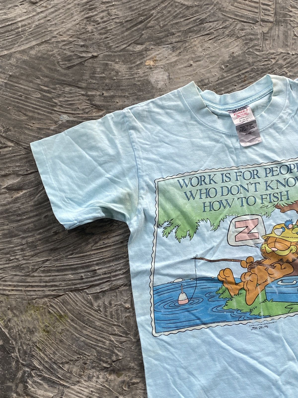 Vintage 🔥Single Stitch🔥Vintage Garfield Fishing 1978 T Shirt Size US S / EU 44-46 / 1 - 4 Thumbnail