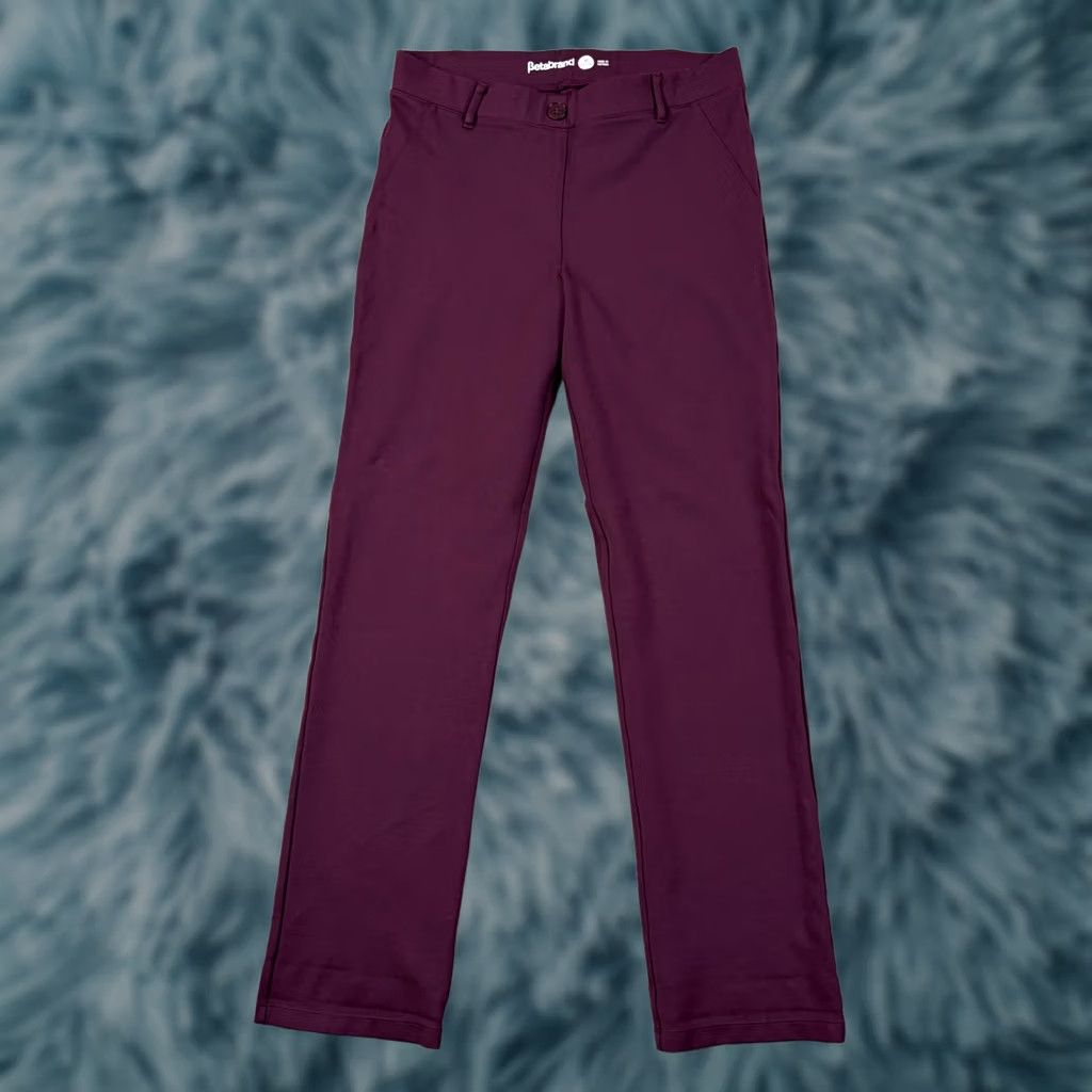 Vintage Betabrand Dress Pants Yoga Pants Burgundy Wine Straight Leg Petite Medium W0076-WN Size 32" / US 10 / IT 46 - 1 Thumbnail