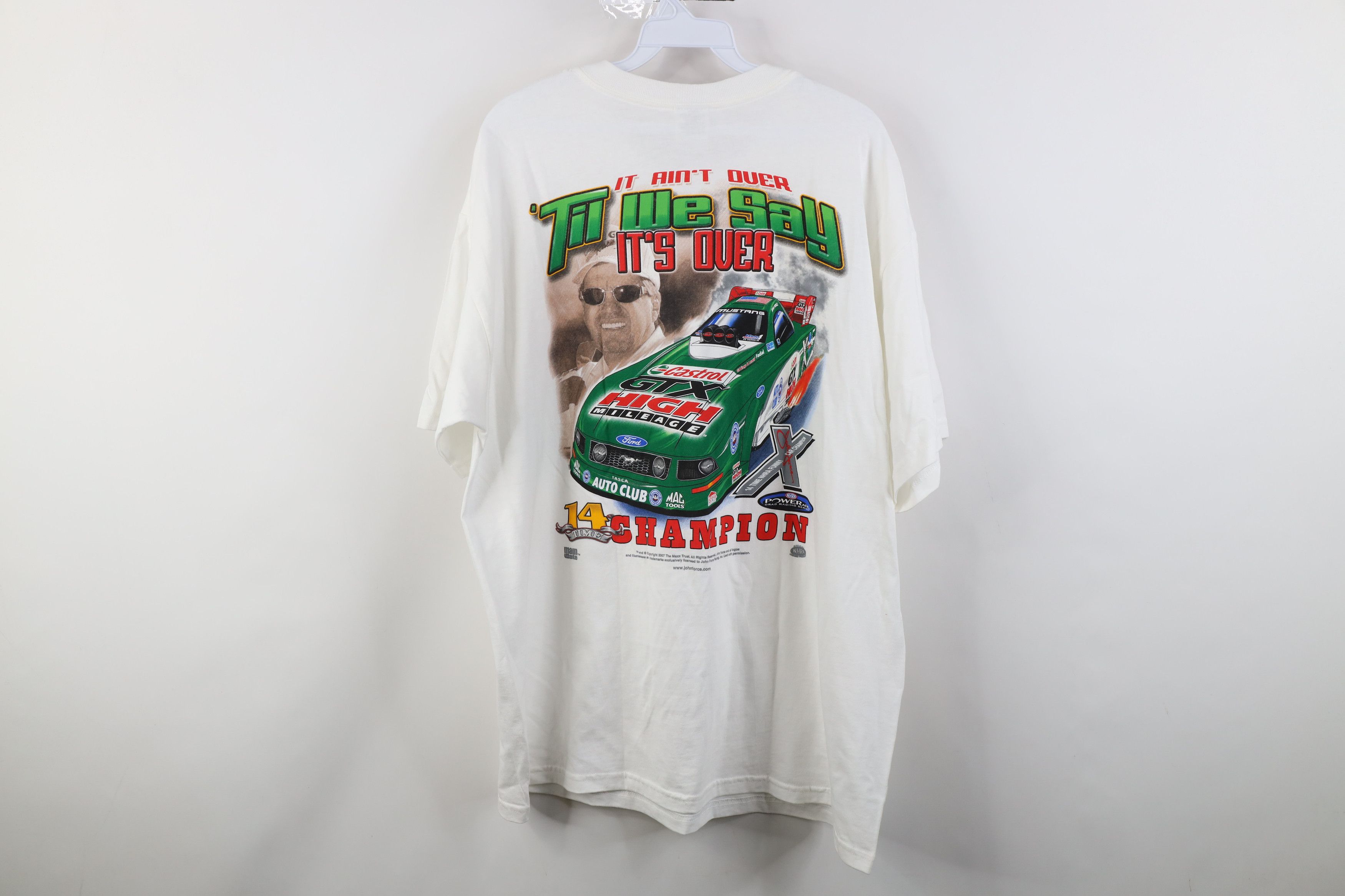 Vintage Deadstock Vintage John Force 14 Time Champion Racing T-Shirt Size US XL / EU 56 / 4 - 14 Thumbnail