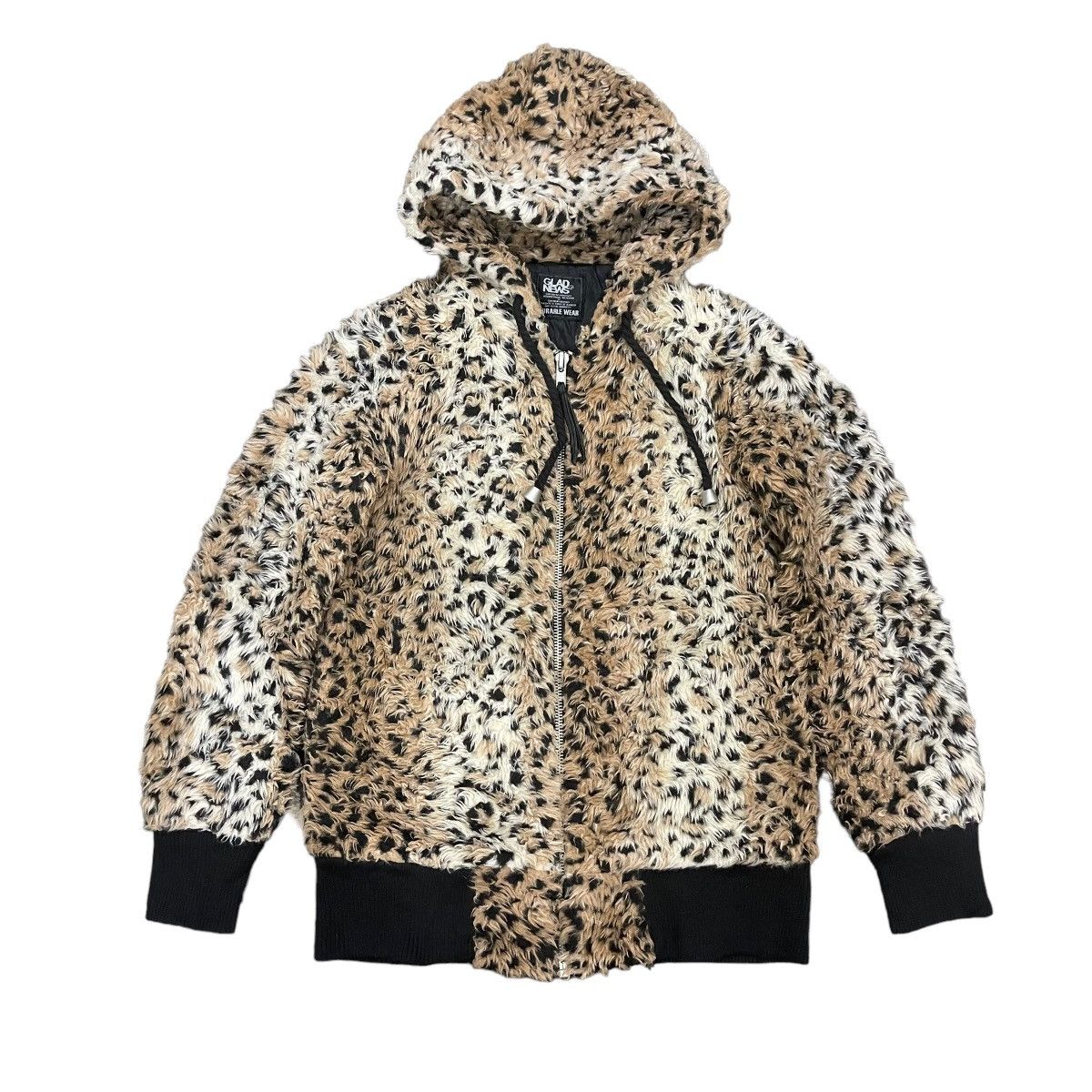 Vintage Designer Leopard Print Faux Fur Shearling Hoodie Jacket Size M / US 6-8 / IT 42-44 - 1 Thumbnail