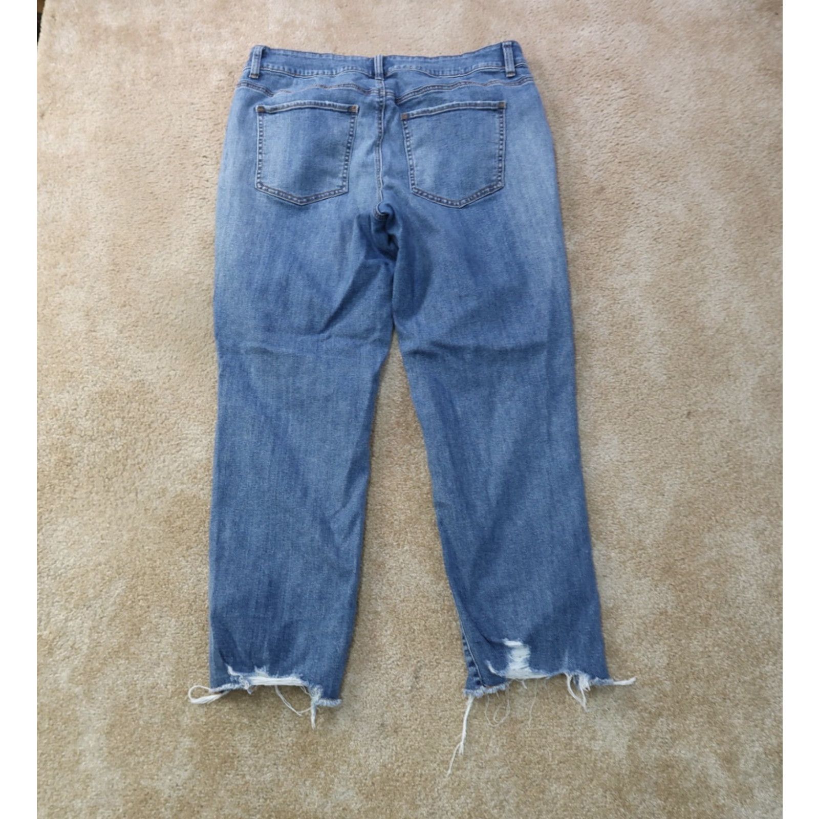 Vintage Maurices Jeans High Rise Boyfriend Women's 14W Blue Stretch Denim Button Fly 5-Pocket Design Regular Inseam 28 in . Size 36" / US 14 / IT 50 - 7 Thumbnail