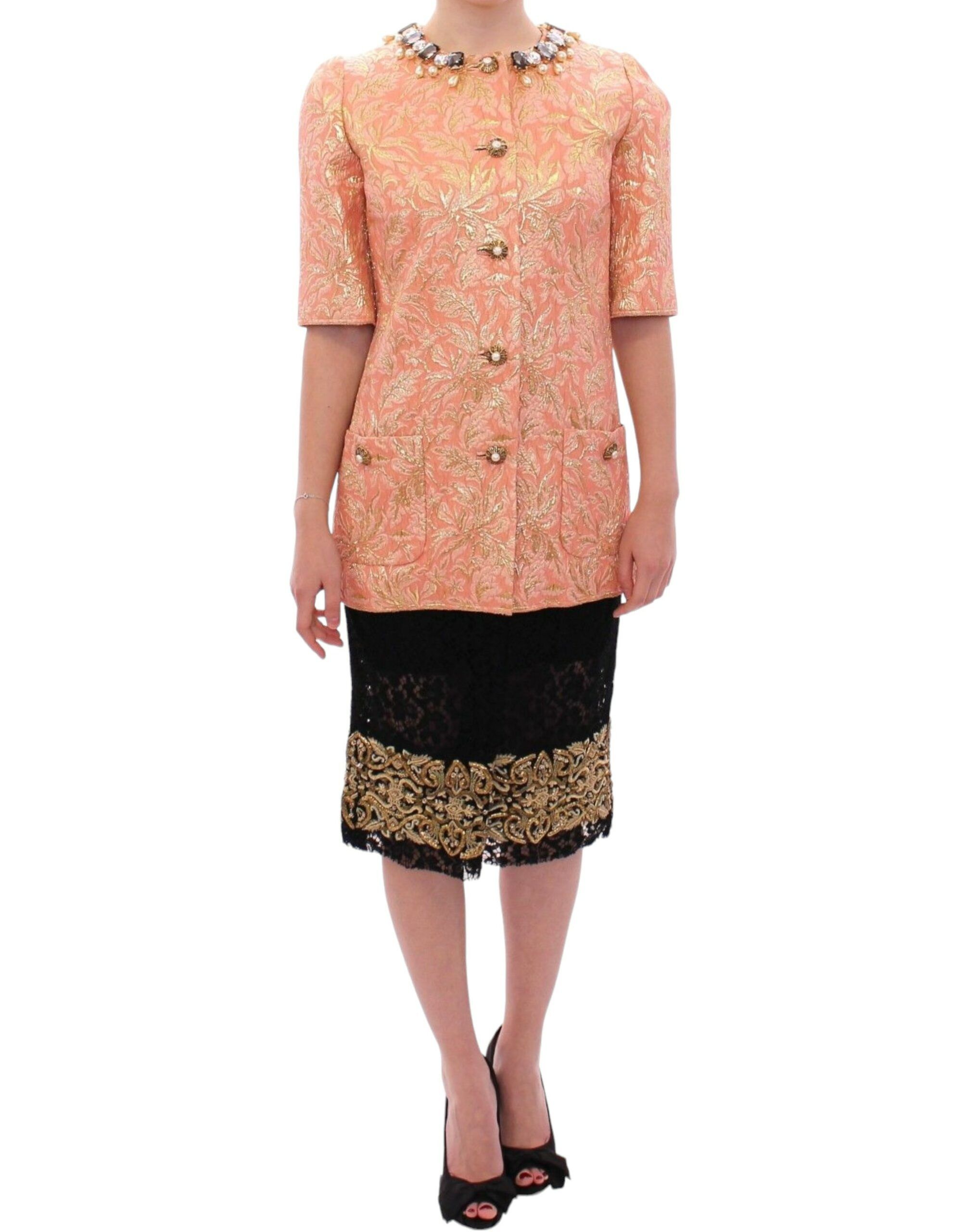 Dolce & Gabbana Exclusive Crystal Brocade Coat Women's Jacket Size S / US 4 / IT 40 - 1 Thumbnail